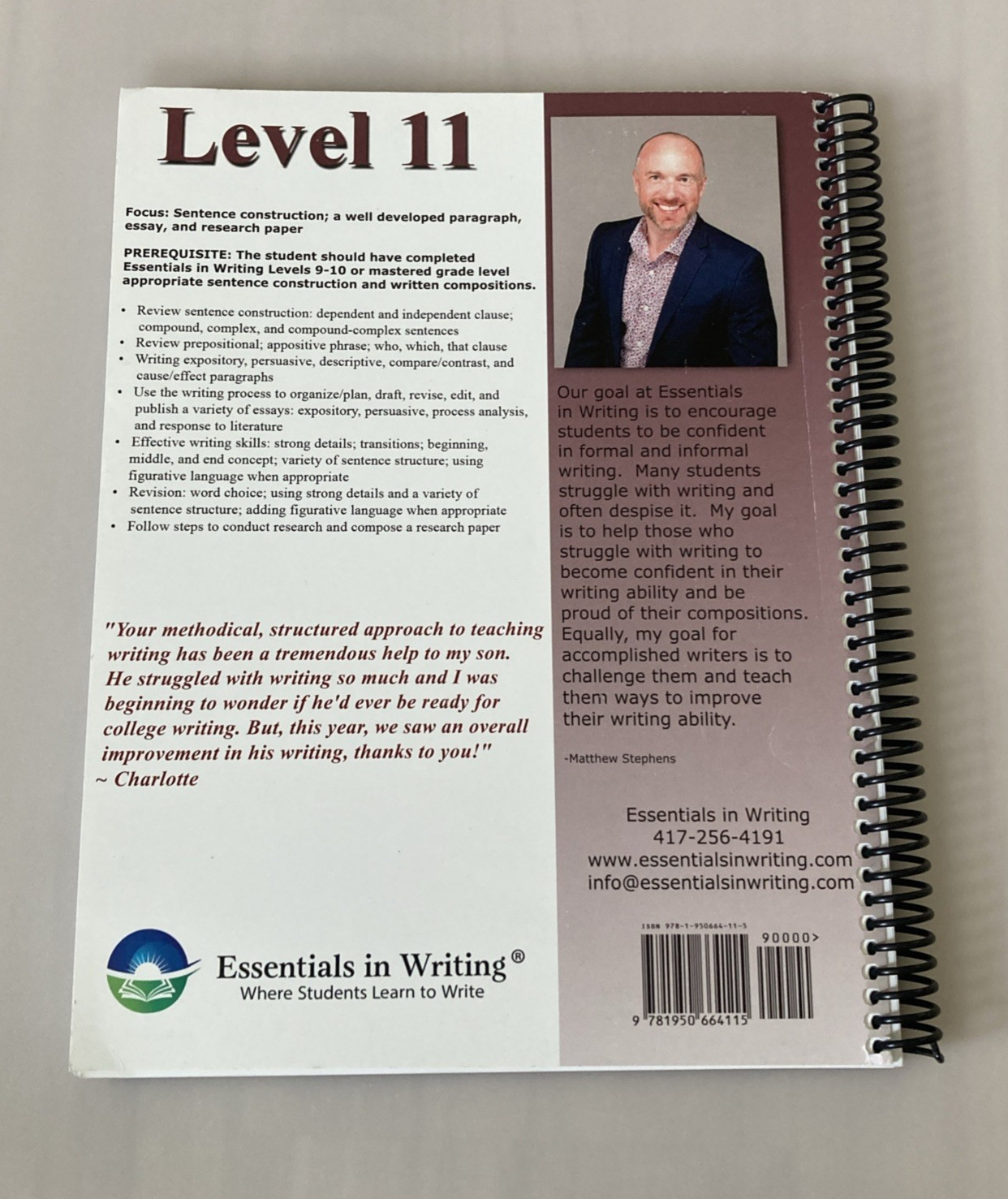Essentials In Writing 11 Where Students Learn To Write Student Text 2021 EIW NEW