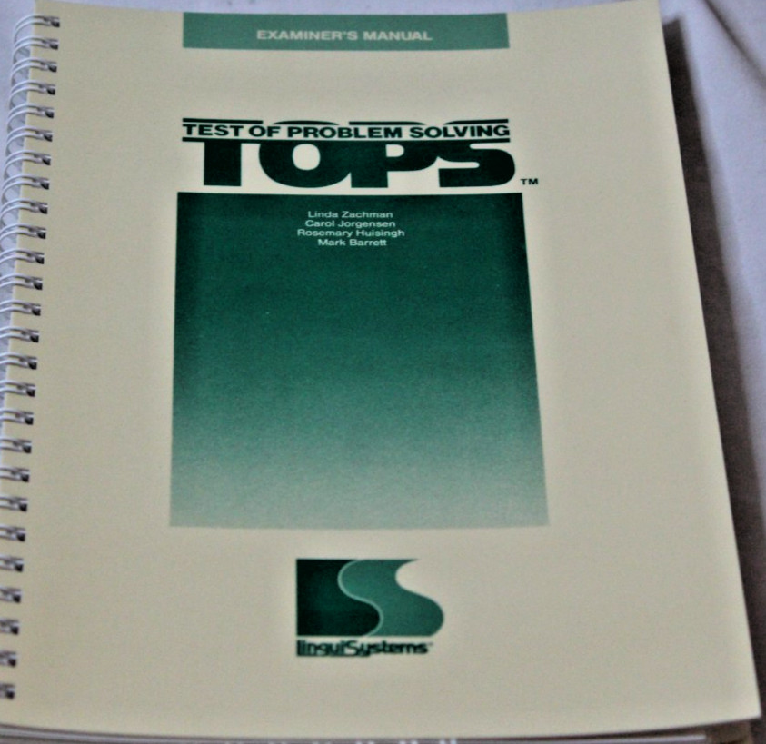 TOPS Test Of Problem Solving Examiner’s Manual & Picture Stimuli Book Set