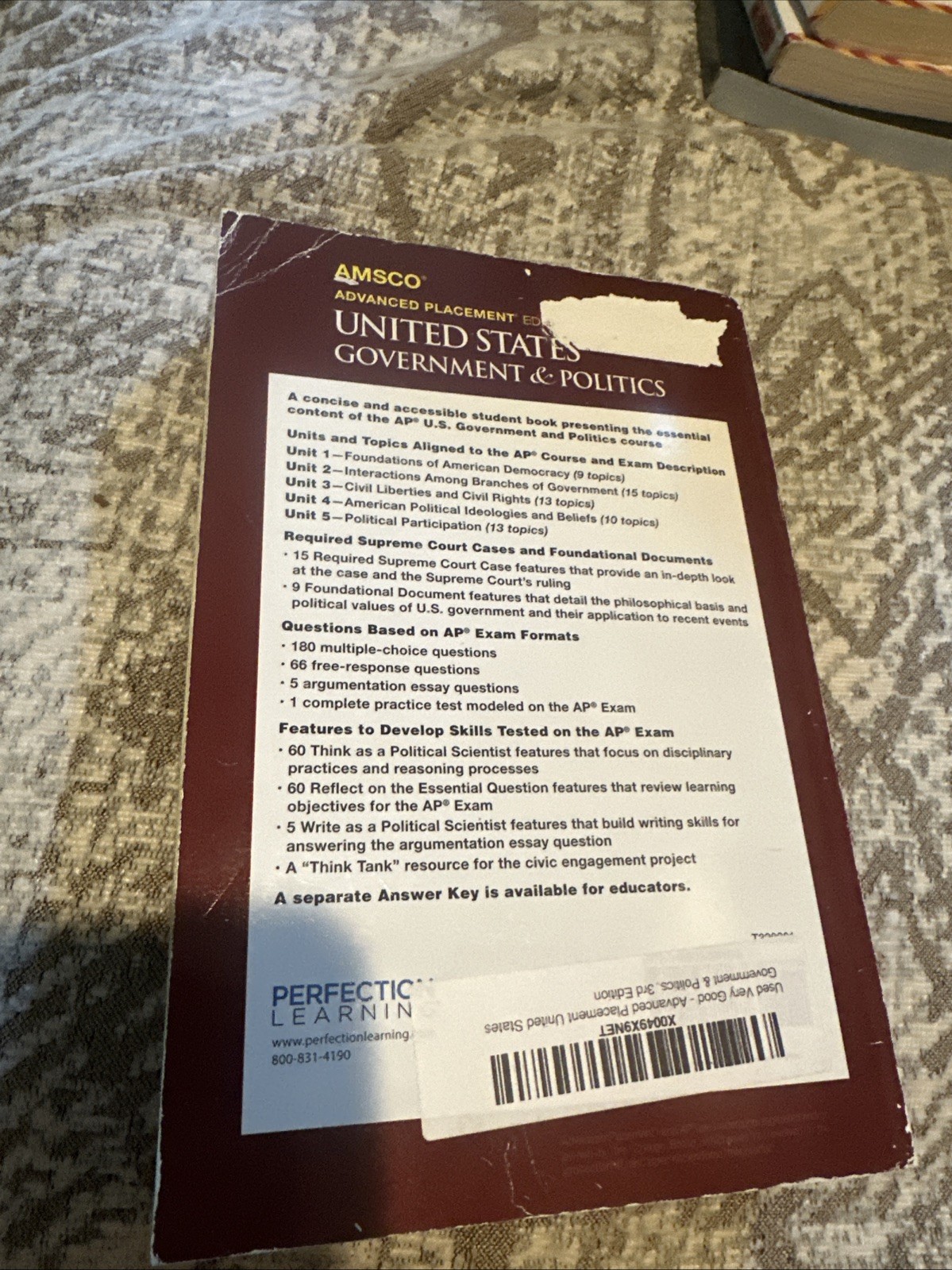 Advanced Placement United States Government & Politics, 3rd Edition G+