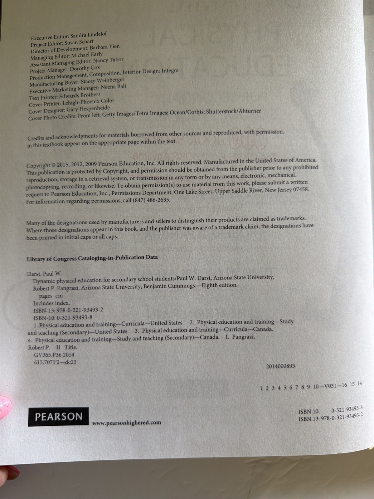 Dynamic Physical Education for Secondary School Students Hardcove Book