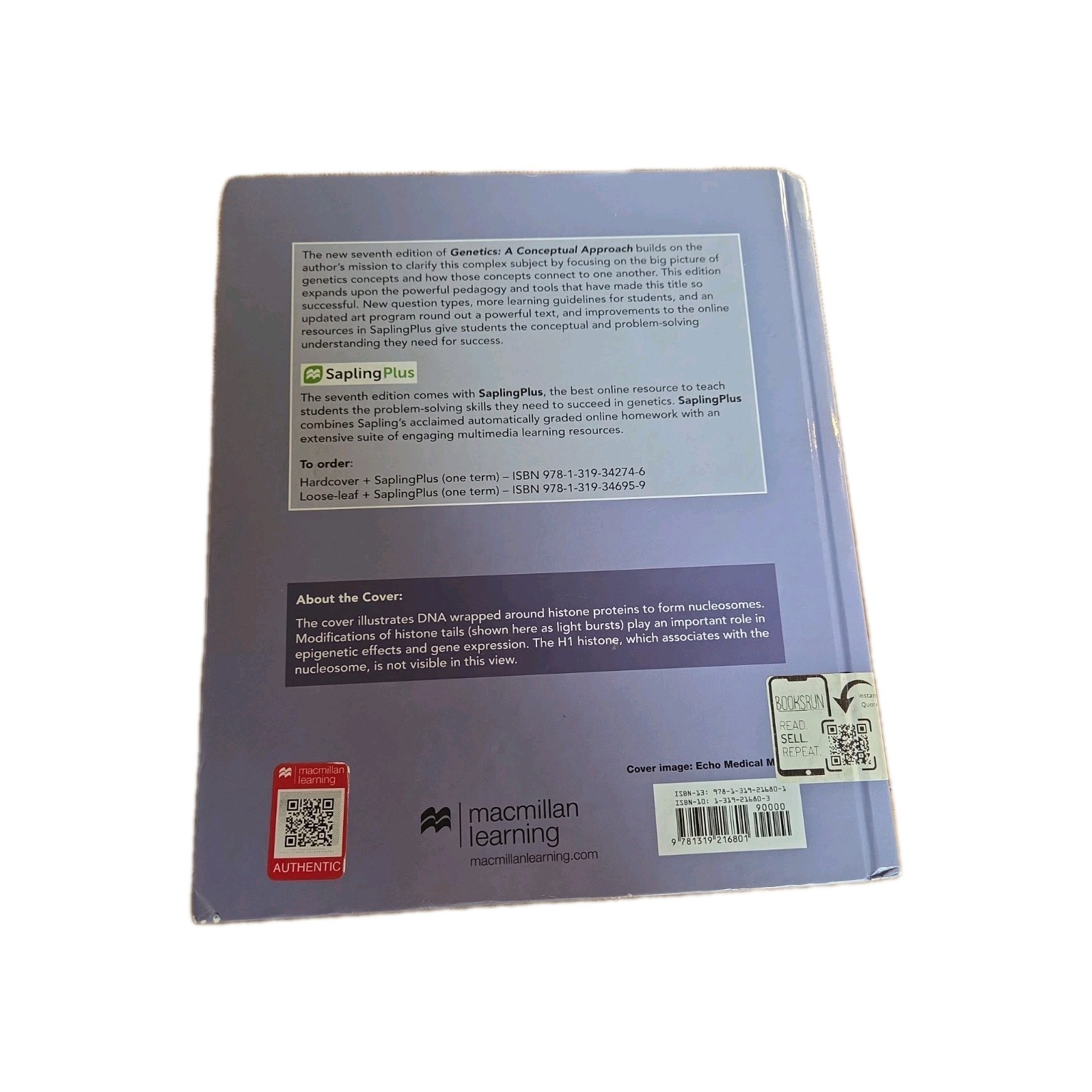 Genetics a Conceptual Approach Seventh Edition – Hard Cover- Like New