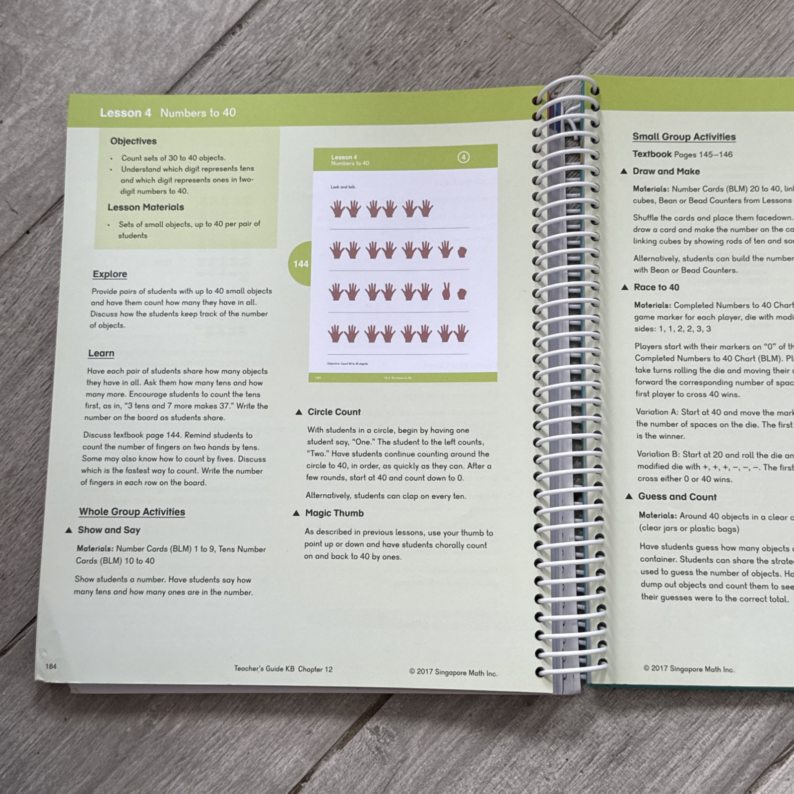 Dimensions Singapore Math KB Kindergarten B Math Teacher’s Guide Spiral