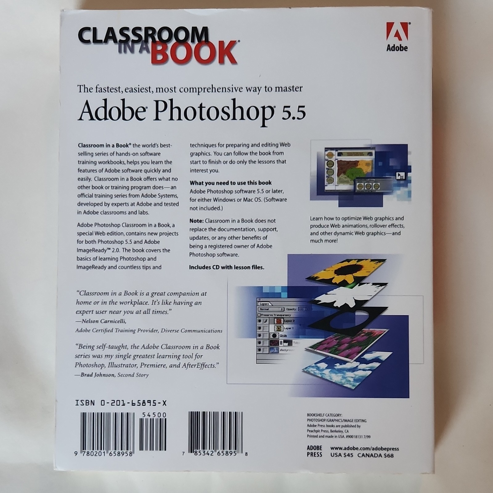 Adobe Photoshop 5.5 Classroom in a Book Web Edition Includes CD w/Lesson Files