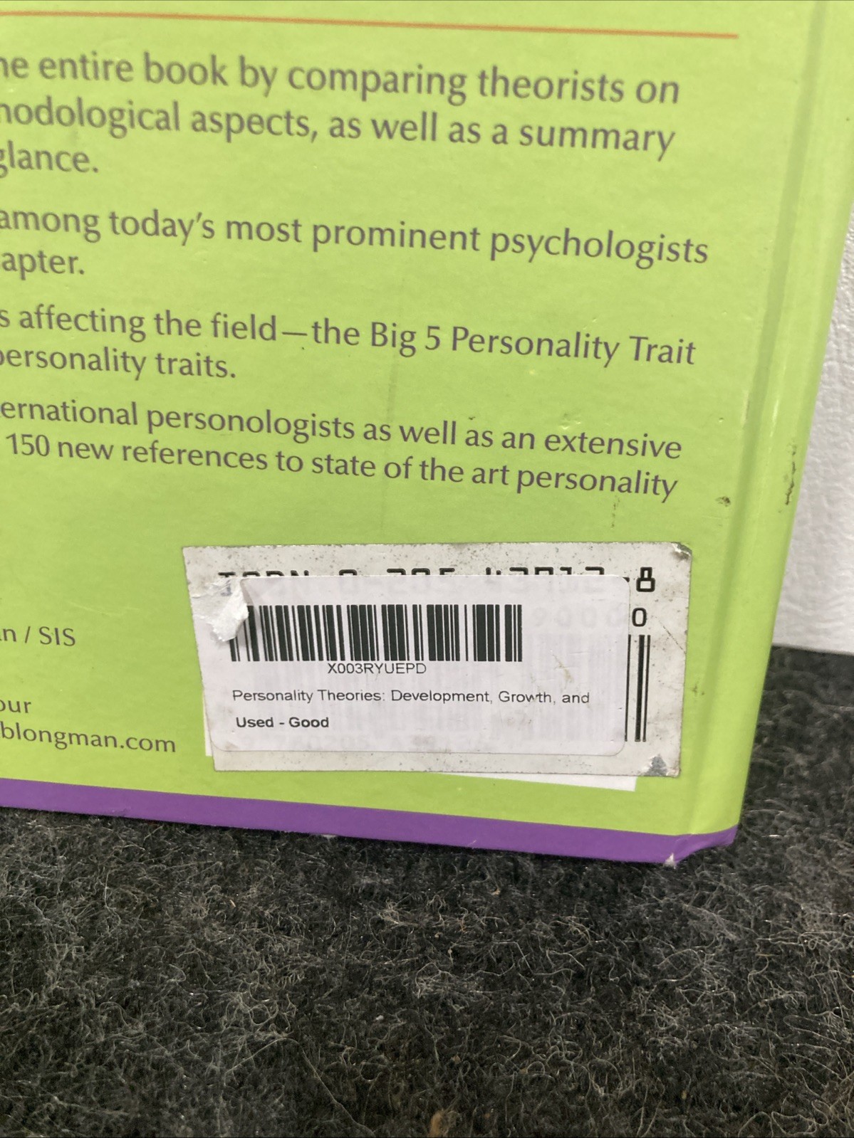 Personality Theories : Development, Growth, and Diversity by B.P Allen 5th Ed HC