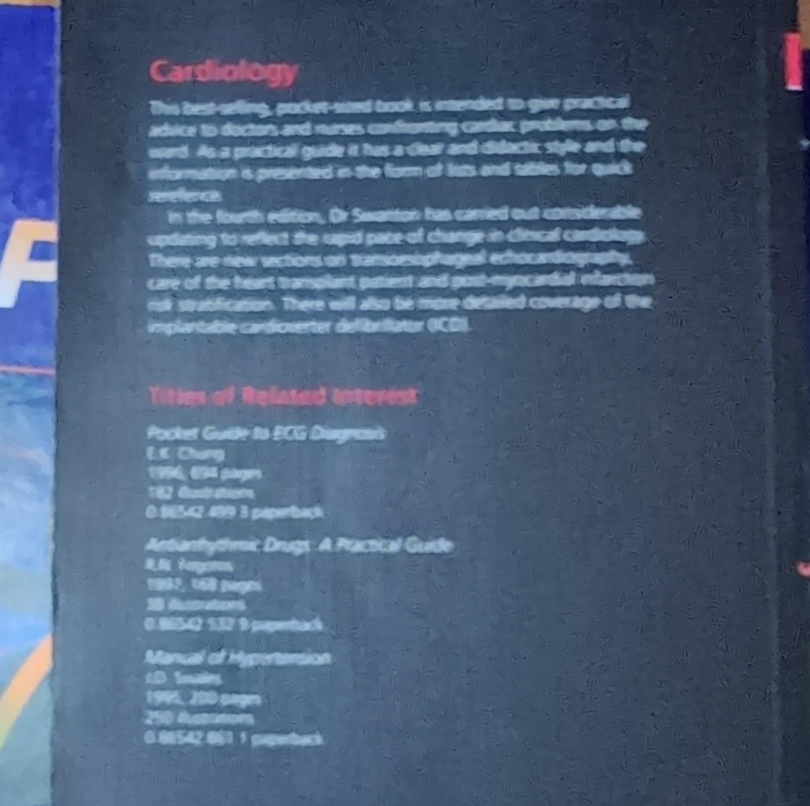 Pocket Consultant Cardiology Fourth Edition Paperback R. H. Swanton