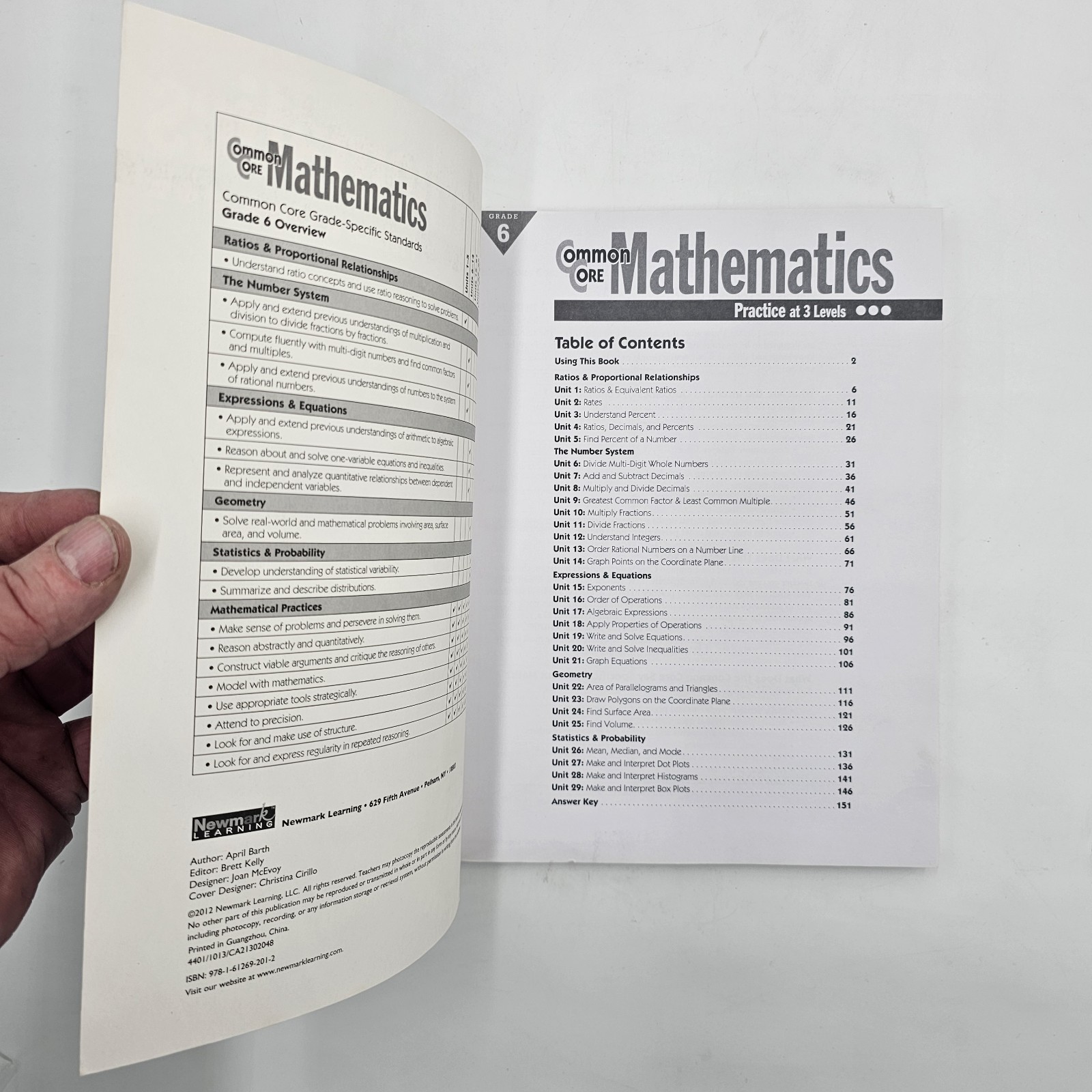Common Core Math Grade 6 | Newmark Learning Workbook | Homeschool PB Acceptable