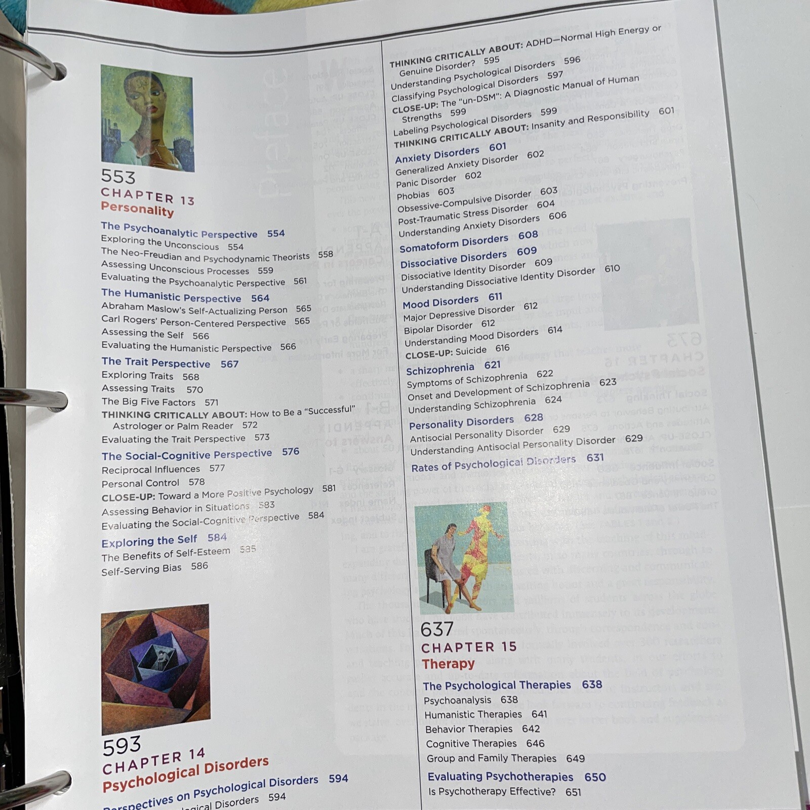Psychology 9th Edition, by David G. Myers, Loose Leaf, Comes With A Binder