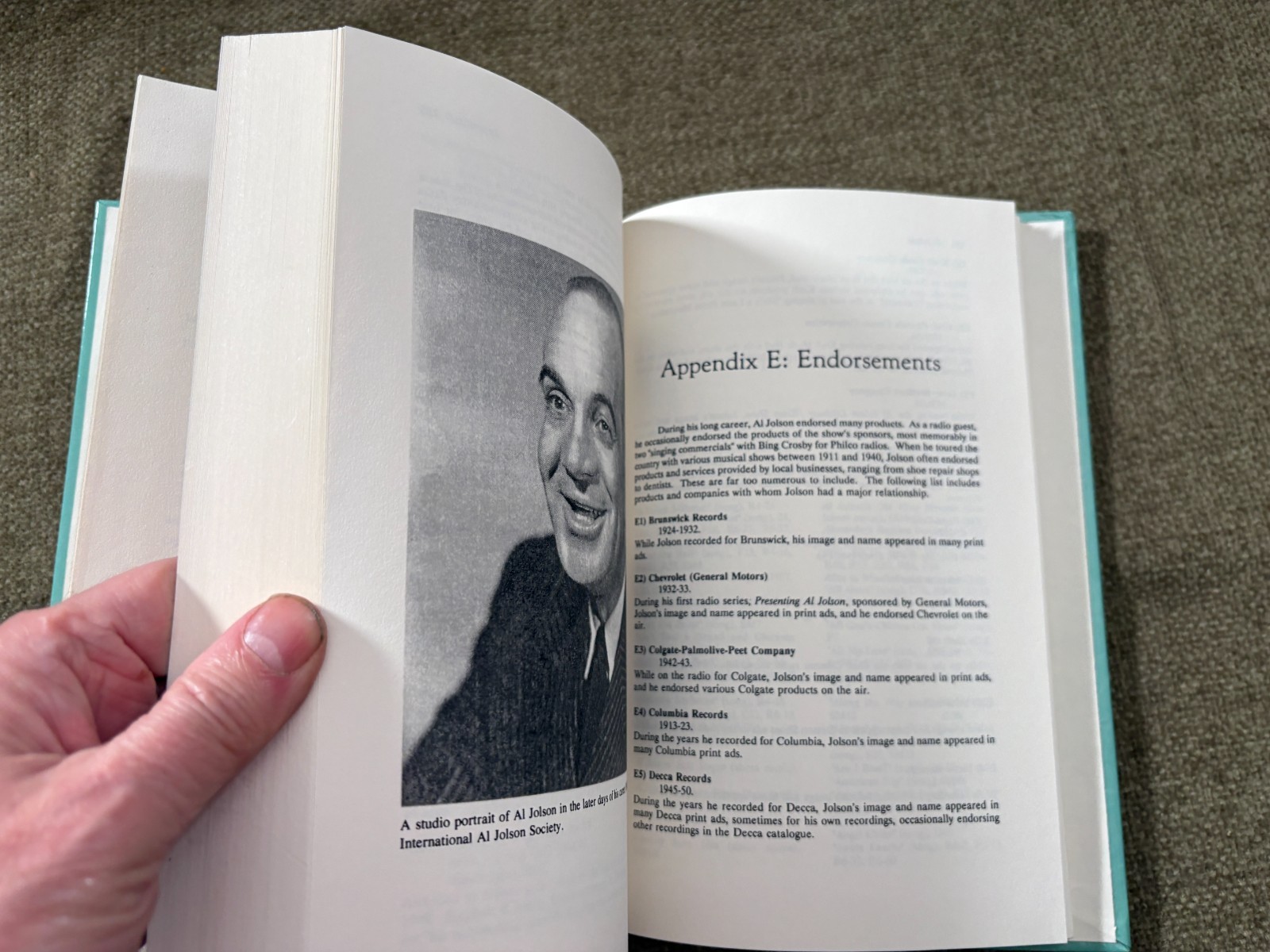 Al Jolson Bio-Bibliography James Fisher 1994 Hardcover Reference Book