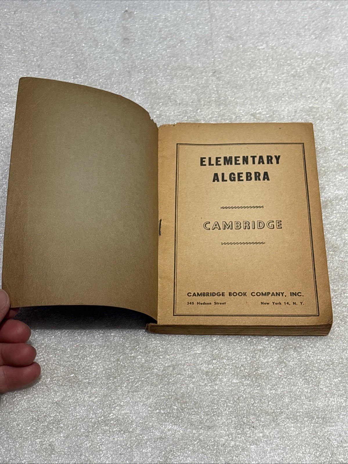 Rare & Vintage Paperback Elementary Algebra 192 Pages 1946 Cambridge Book Co.