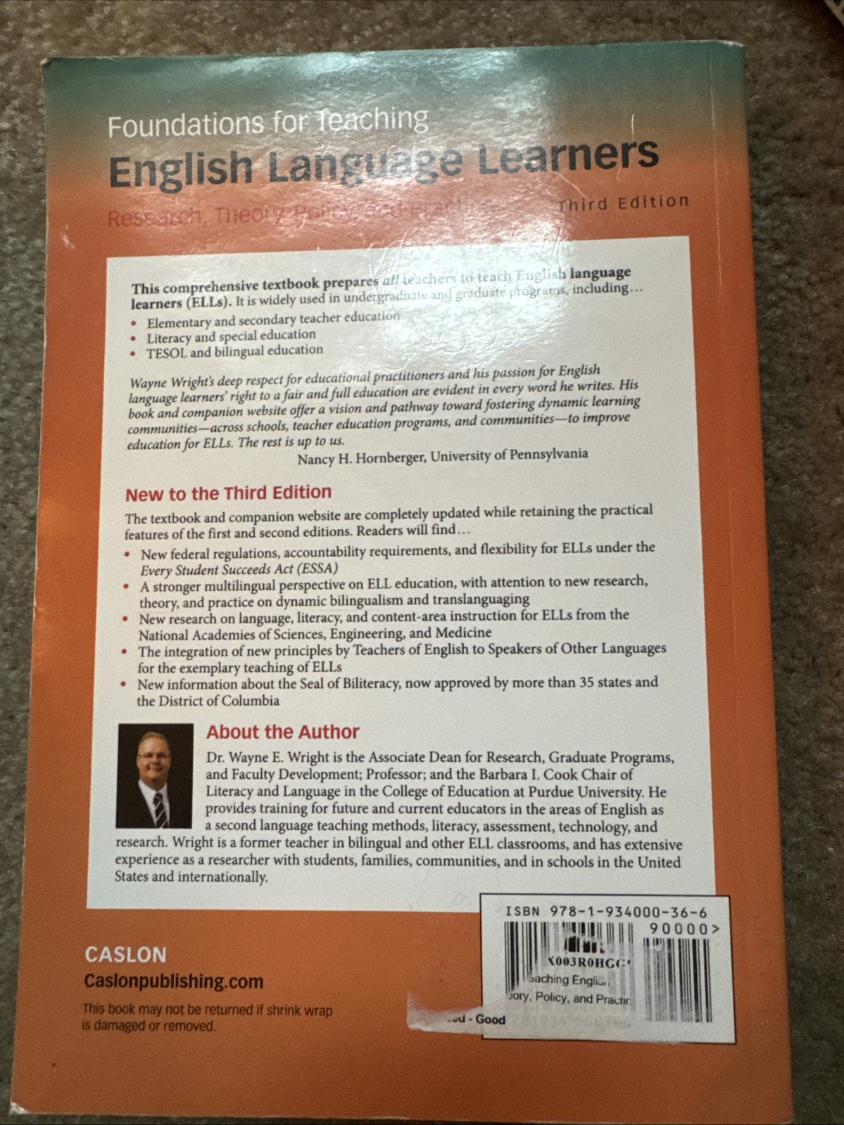 Foundations for Teaching English Language Learners : Research, Theory, Policy