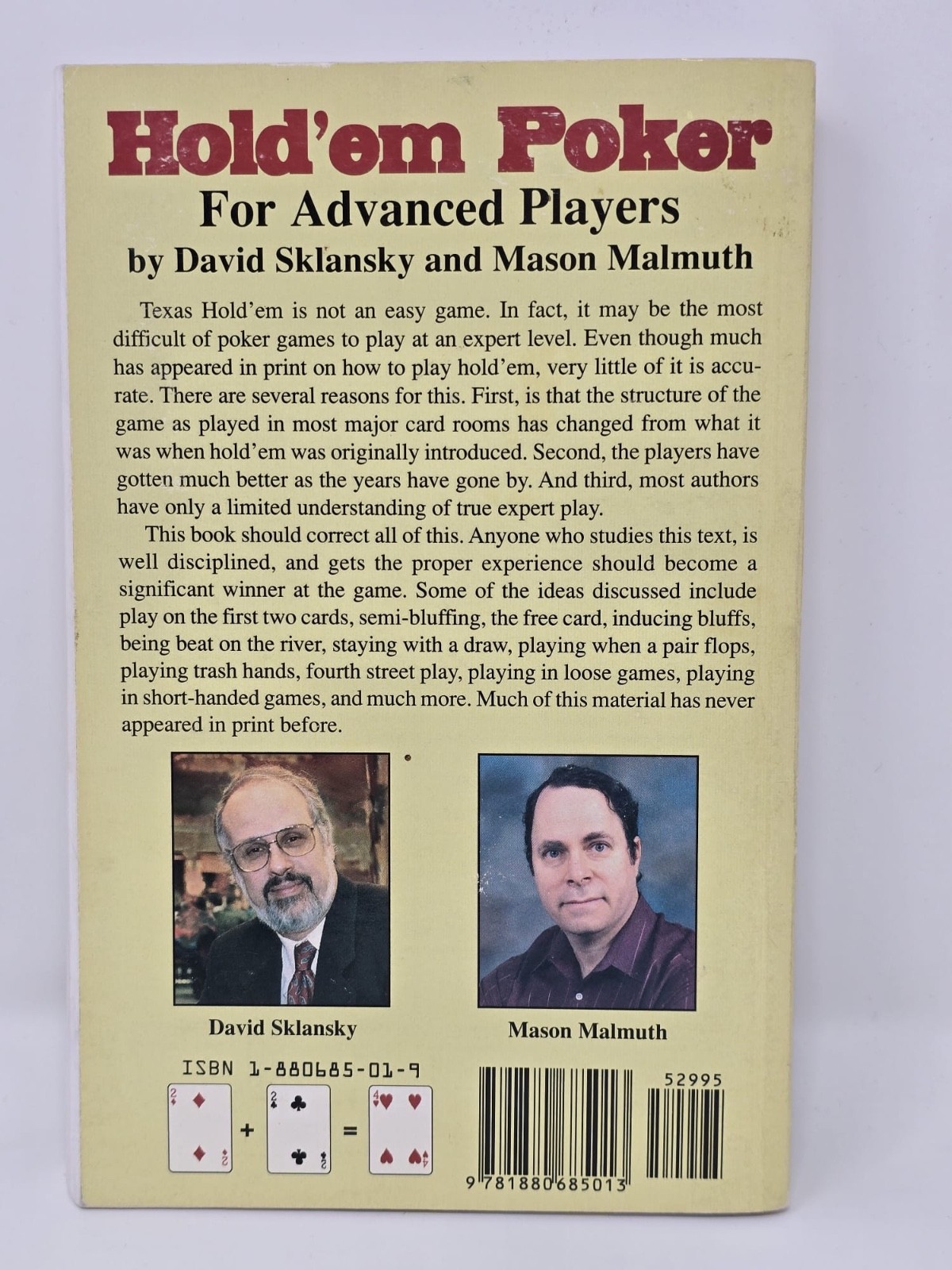 Hold’em Poker for Advanced Players by David Sklansky and Mason Malmuth (1994)