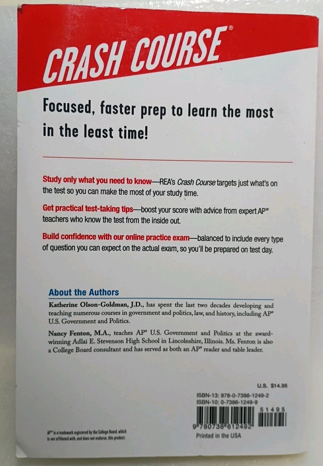 AP® U.S. Government & Politics Crash Course, Book + Online: Get a Higher Sc…