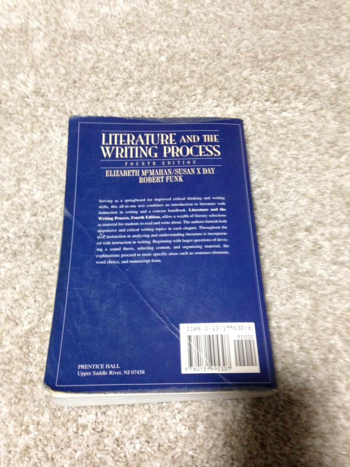 LITERATURE AND THE WRITING PROCESS FOURTH EDITION PAPERBACK BOOK ROBERT FUNK