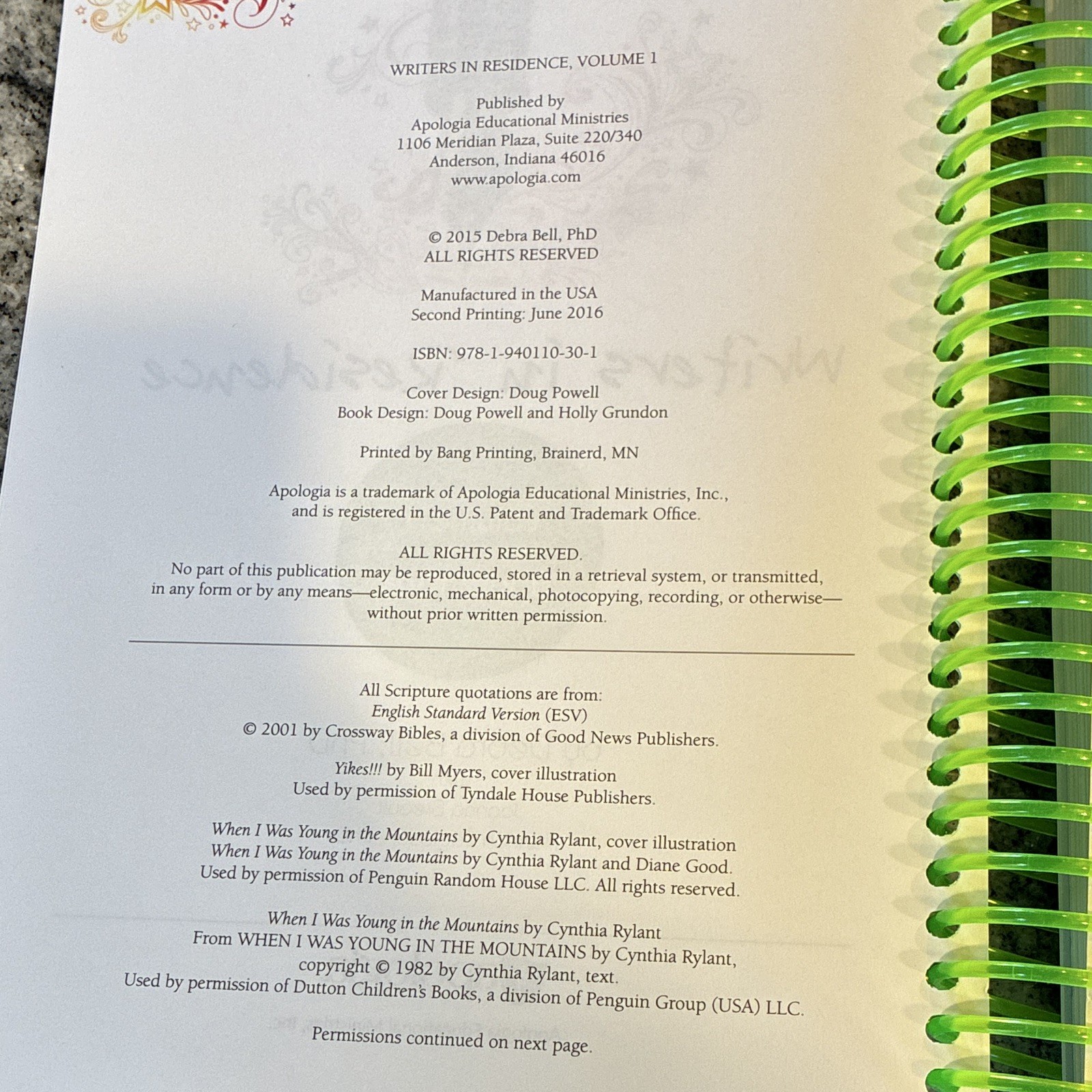 Apologia Writers in Residence Student Text & Workbook Vol 1 + Answer Key