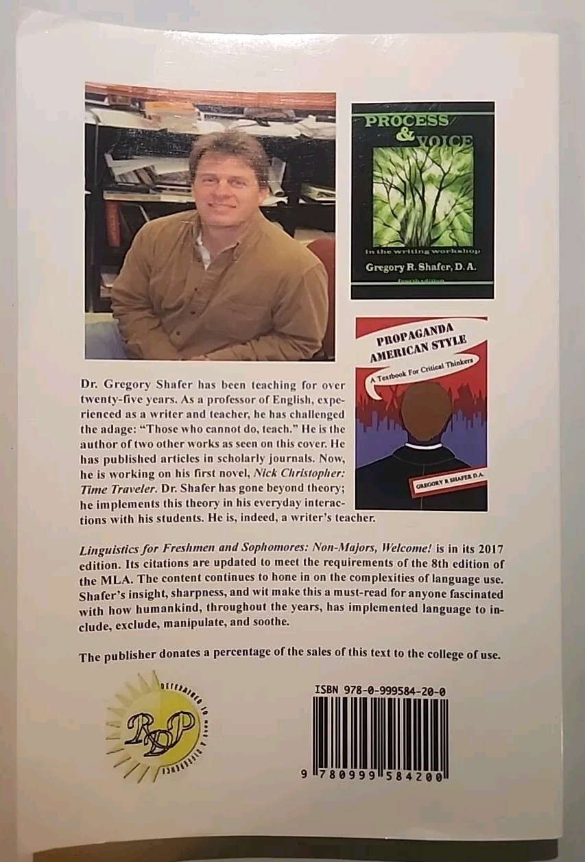 Linguistics For College Freshman And Sophomores GREGORY SHAFER