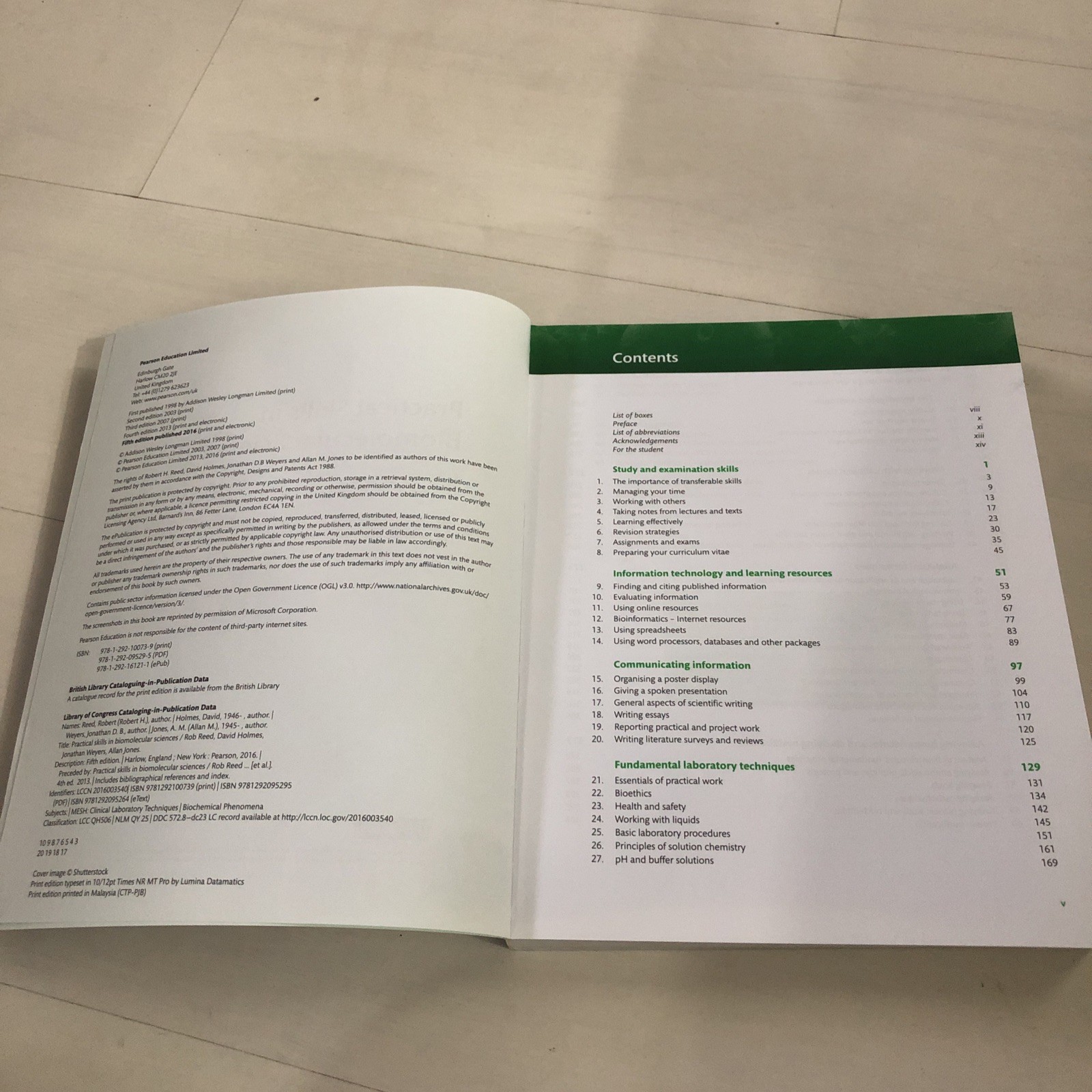 Pearson Practical Skills In Bio molecular Sciences Fifth Edition Paperback