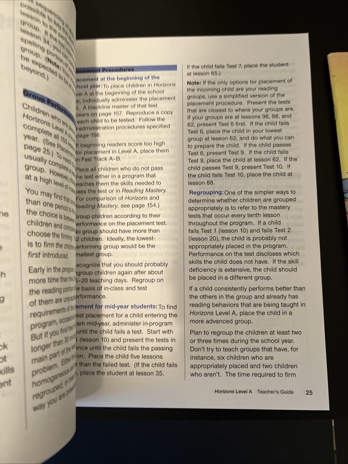 Horizons Learing To Read Level A Teachers Guide With 3 Level A Workbook 1 Books