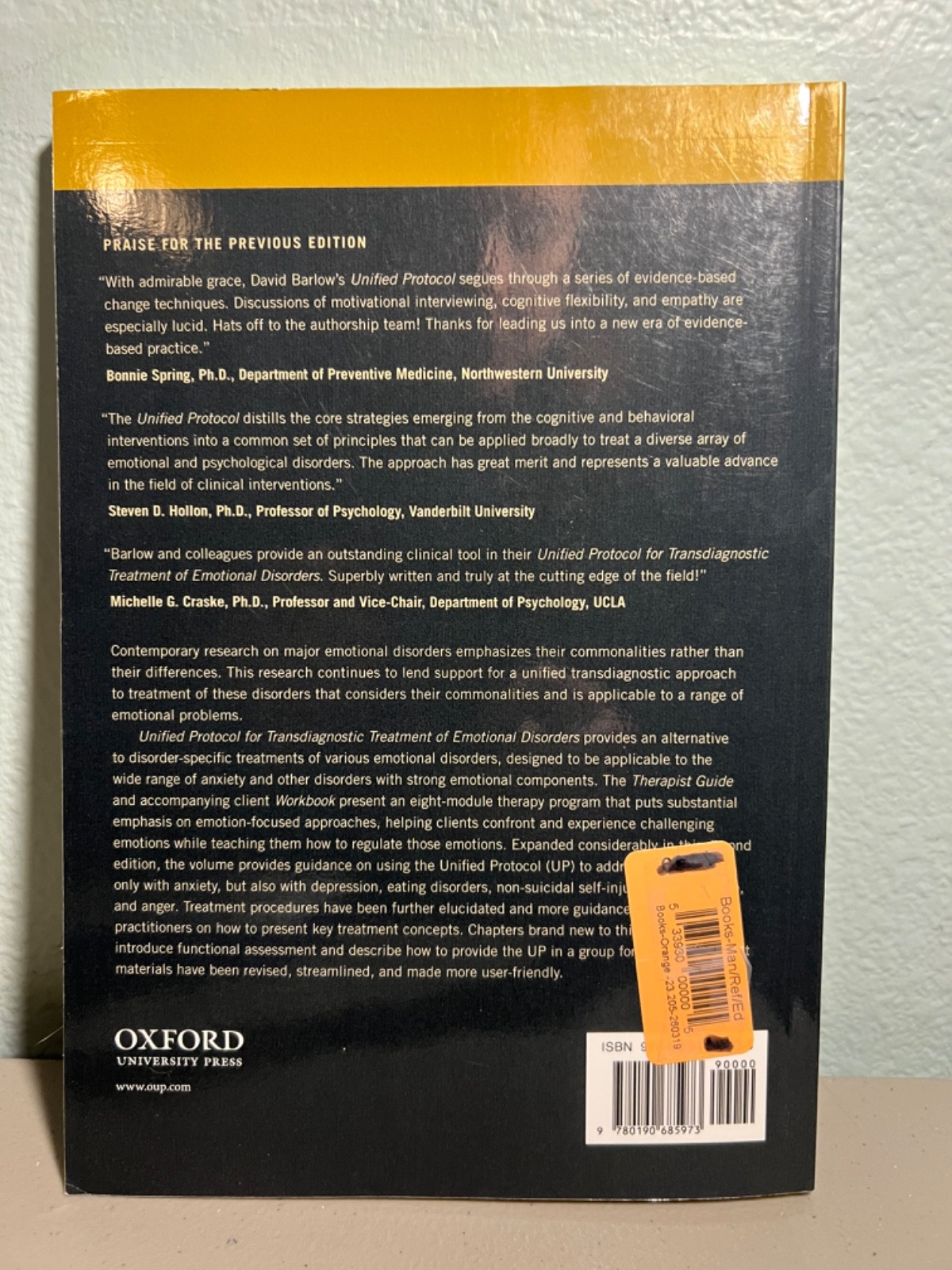 Unified Protocol for Transdiagnostic Treatment of Emotional Disorders: Thera…