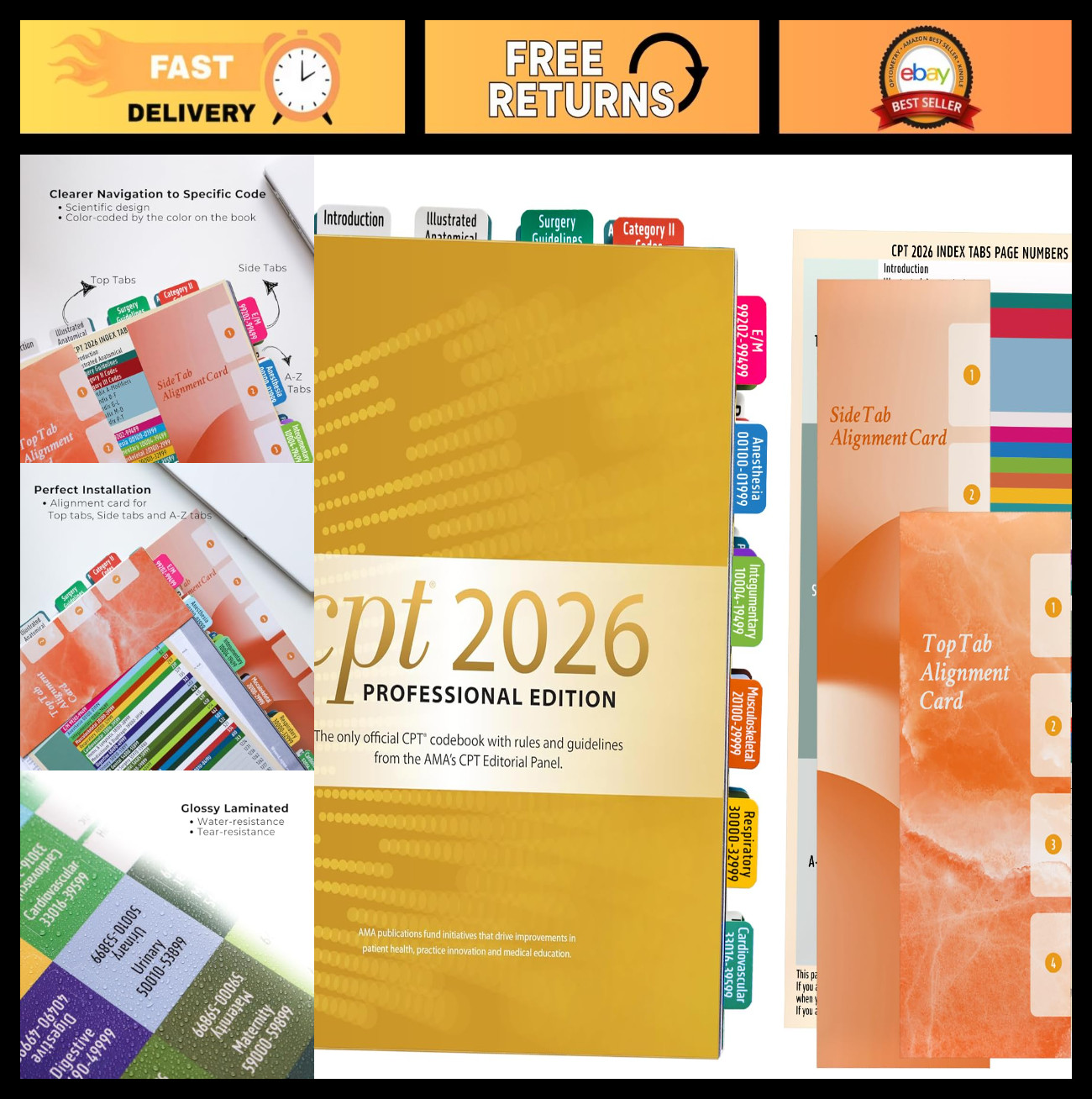 CPT 2026 Code Book Index Tabs – Easy-Apply, Durable, Organized for Professionals