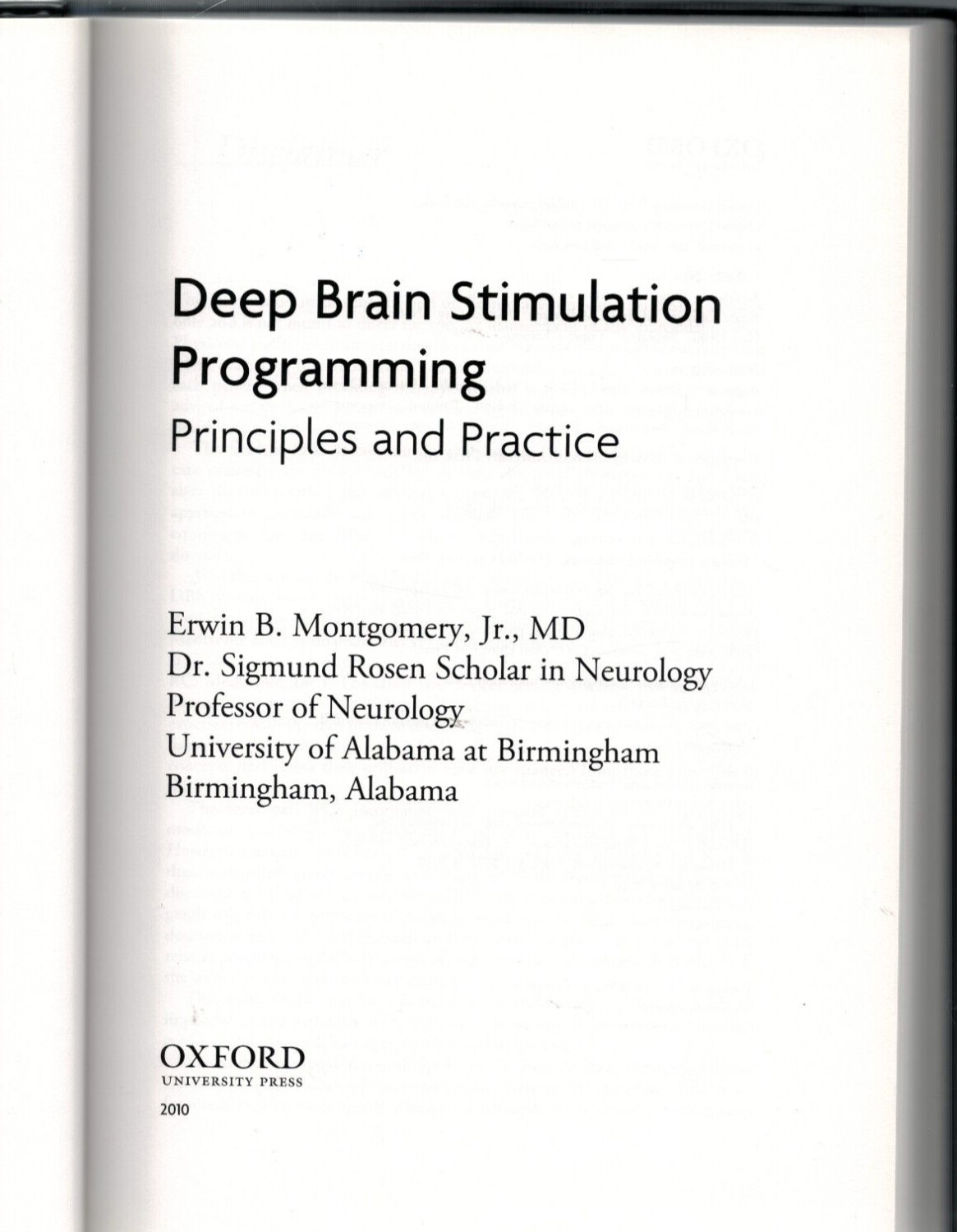 Deep Brain Stimulation Programming by Erwin B. Montgomery, Jr. (2010, Hardcover)