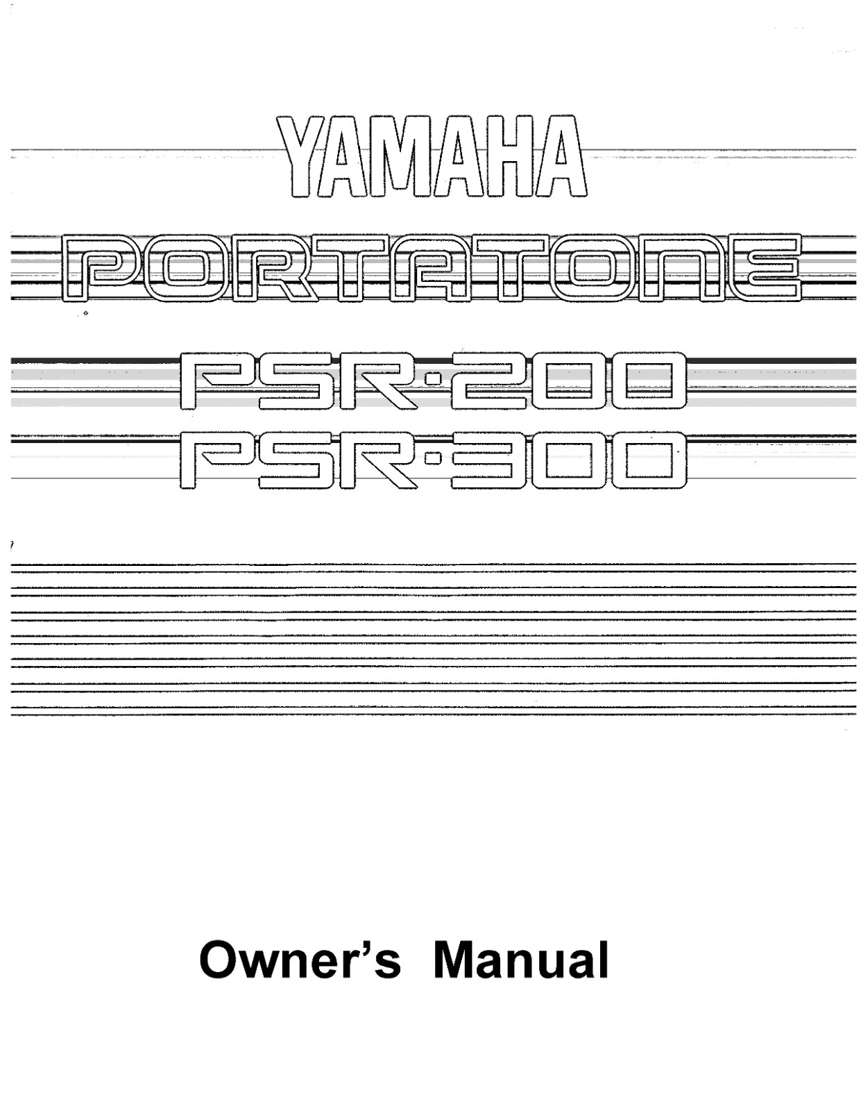 Yamaha PSR-200 PSR-300 Instruction Manual: 29 Pages & Protective Covers!