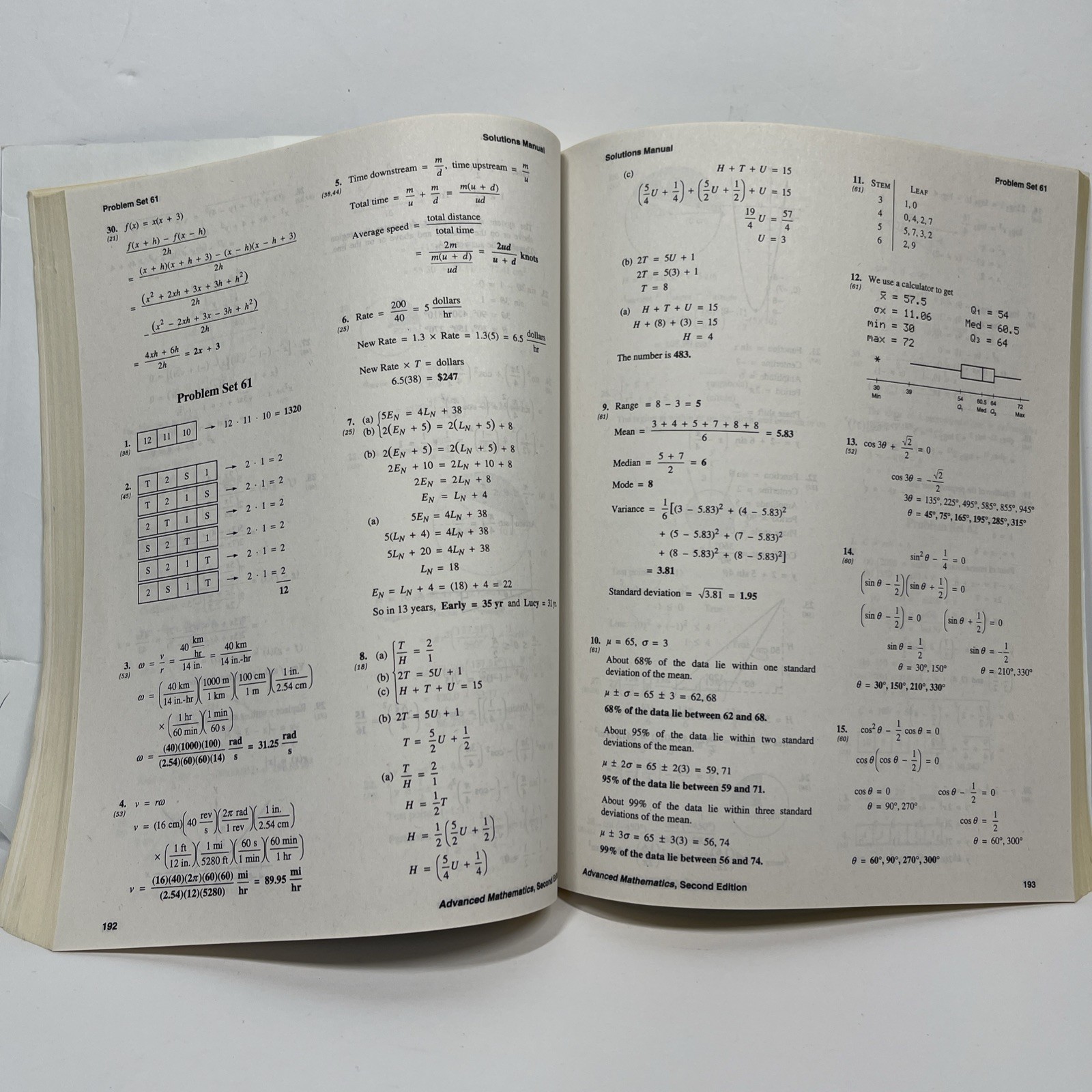 Advanced Mathematics: An Incremental Development Sol. Manual & Homeschool Packet