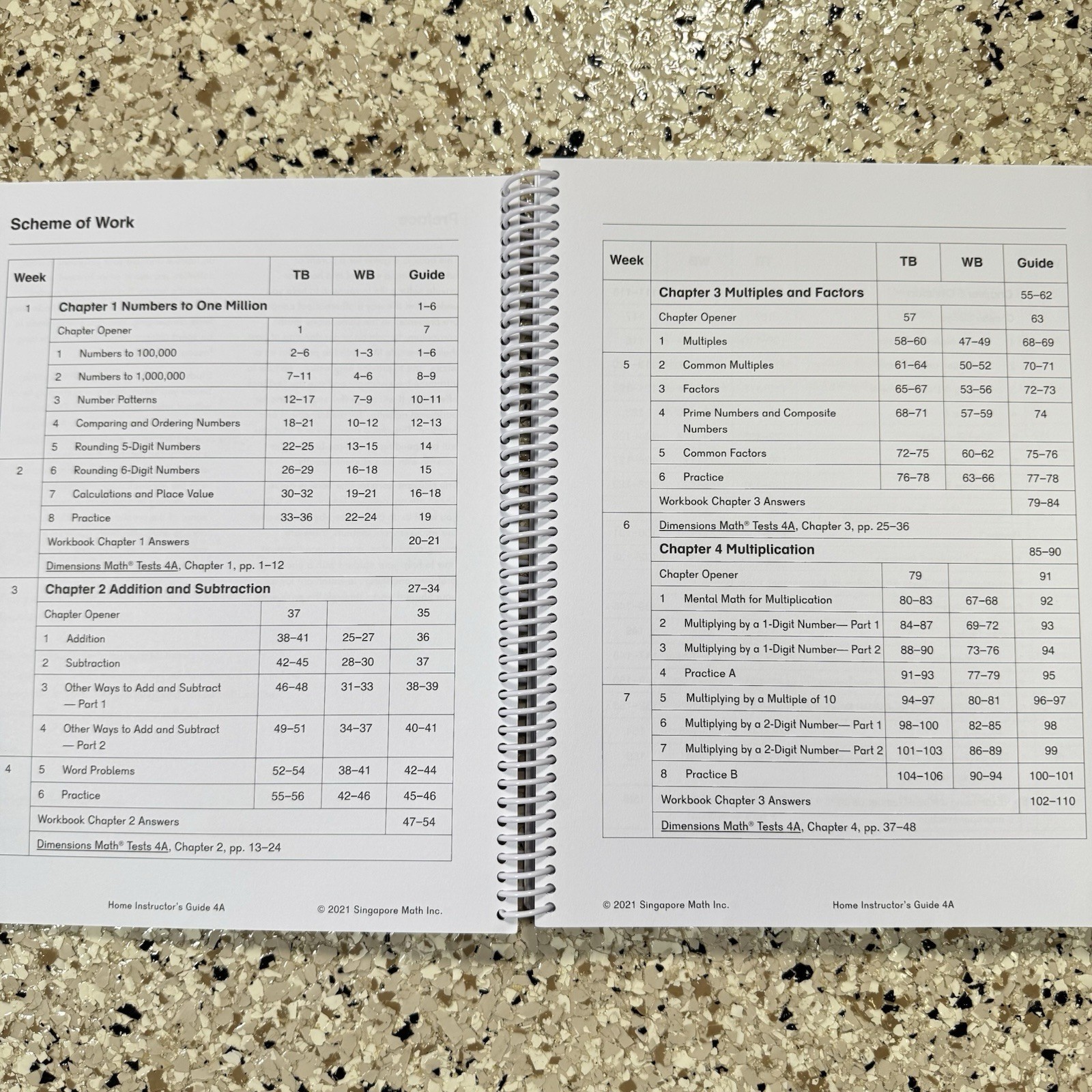 Dimensions Math Home Instructor’s Guide 4A Singapore Math Spiral Teacher Guide