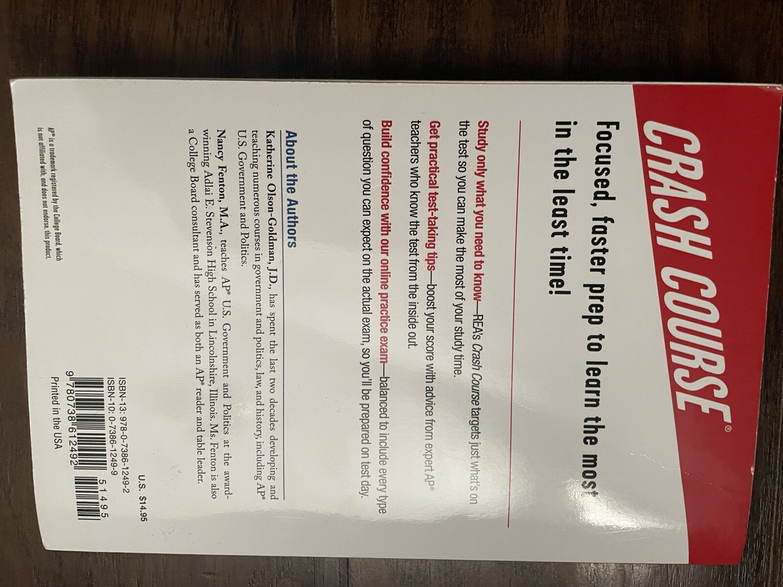 AP U.S. Government and Politics Crash Course, Paperback by Olson-goldman, Kat…