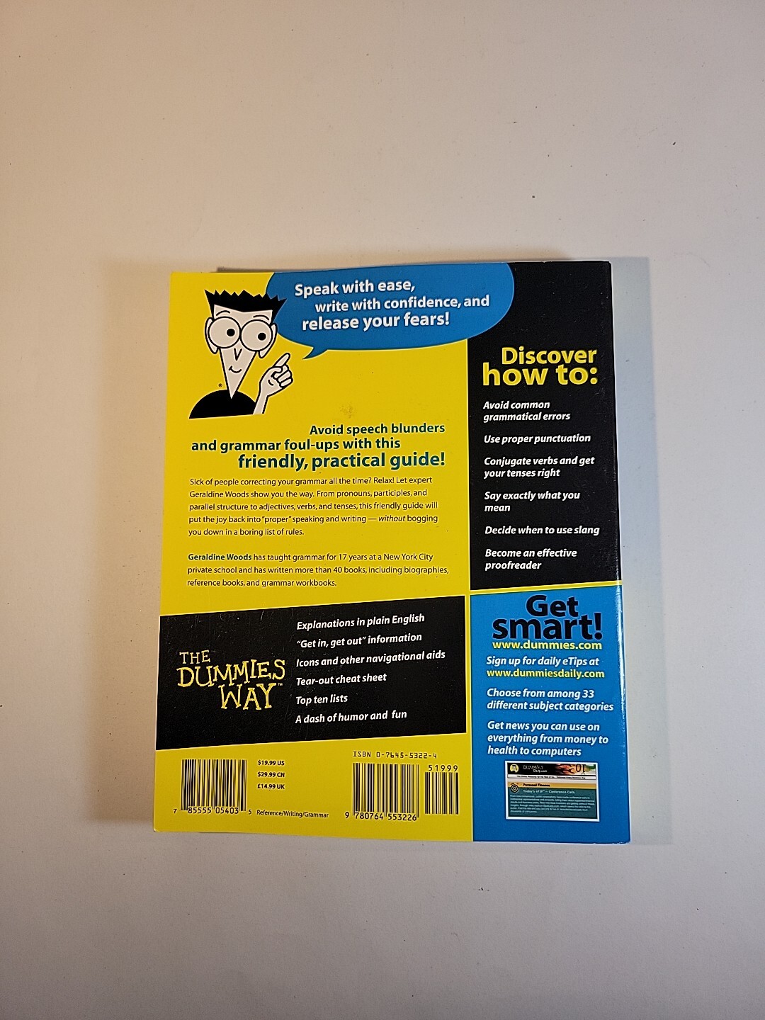 English Grammar for Dummies by Geraldine Woods (2001, Trade Paperback)