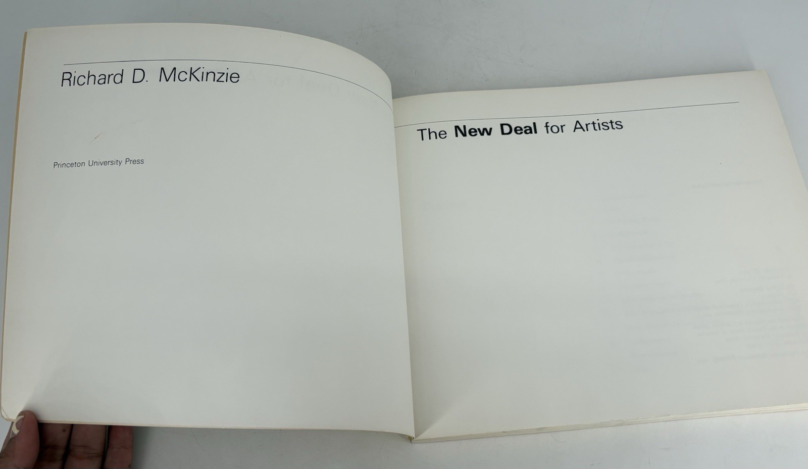 The New Deal for Artists by Richard D. McKinzie 1973 Trade Paperback Art Book