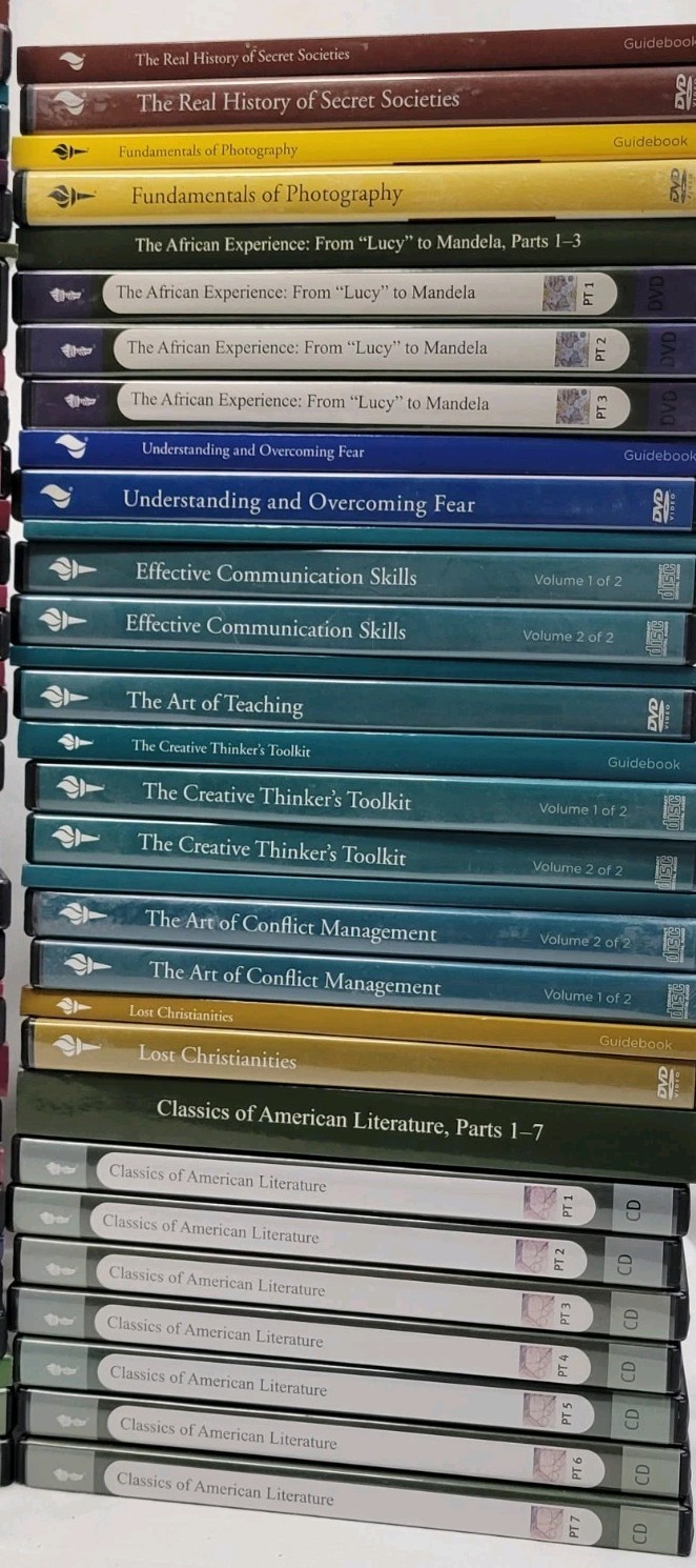 The Great Courses Lot of 35 Different Complete Courses CDs DVDs With Guidebooks
