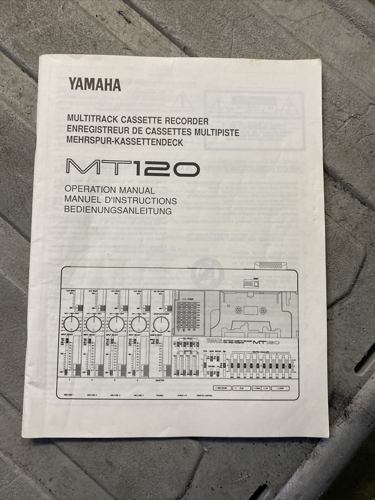 Yamaha MT120 Multitrack Cassette Recorder Instruction Manual: 80 Pages Original