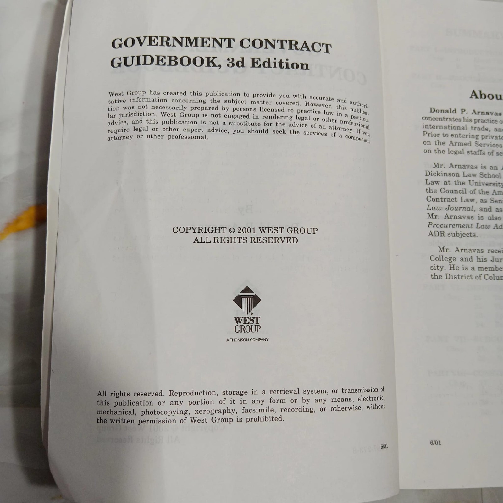 GOVERNMENT CONTRACT GUIDE BOOK Third Edition DONALD P. ARNAVAS WEST GROUP🚩Read