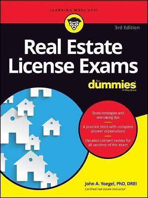 Real Estate License Exams for Dummies – paperback, 1119370655, John A Yoegel Phd