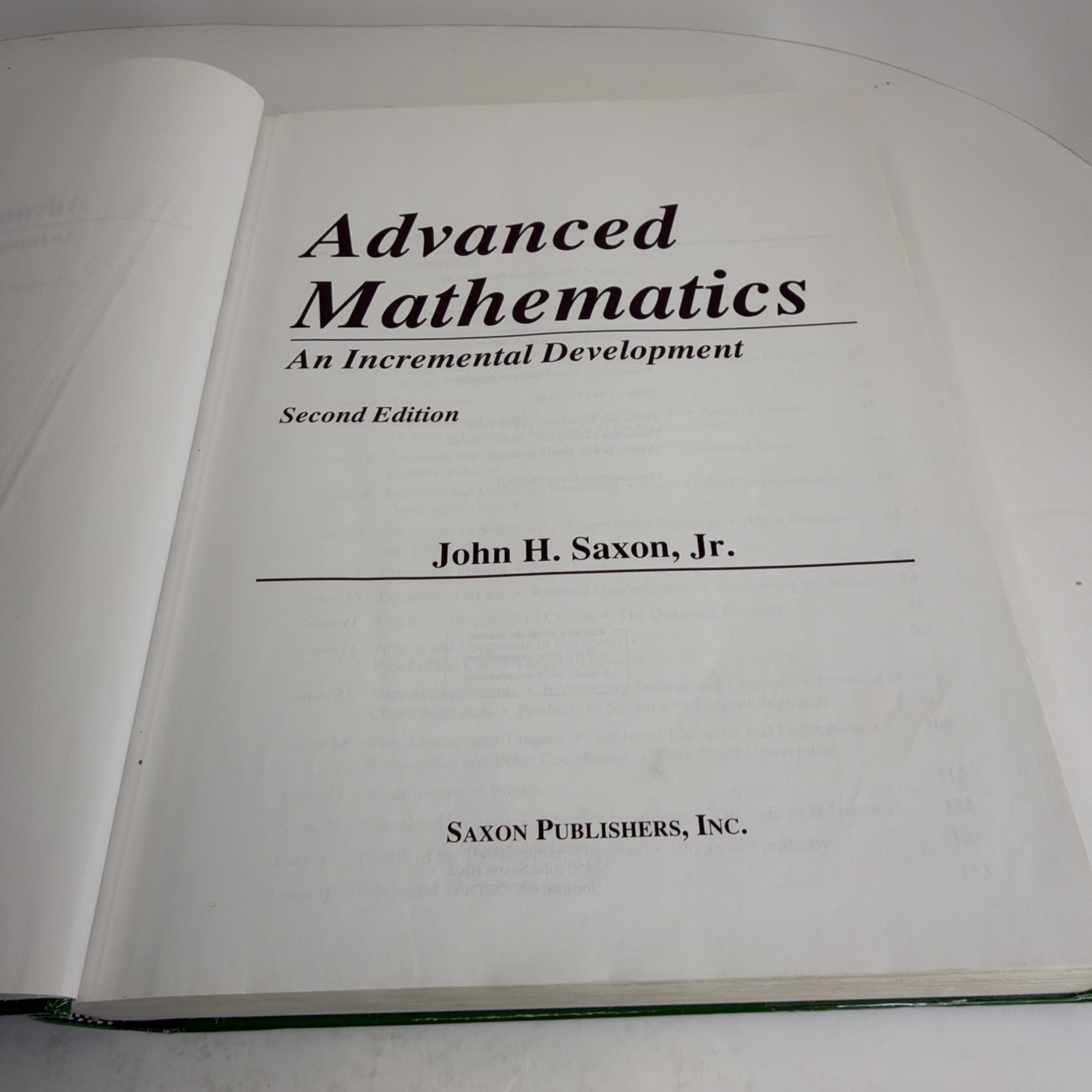 Advanced Mathematics: An Incremental Development 2nd Ed. 1996 Hardcover Saxon