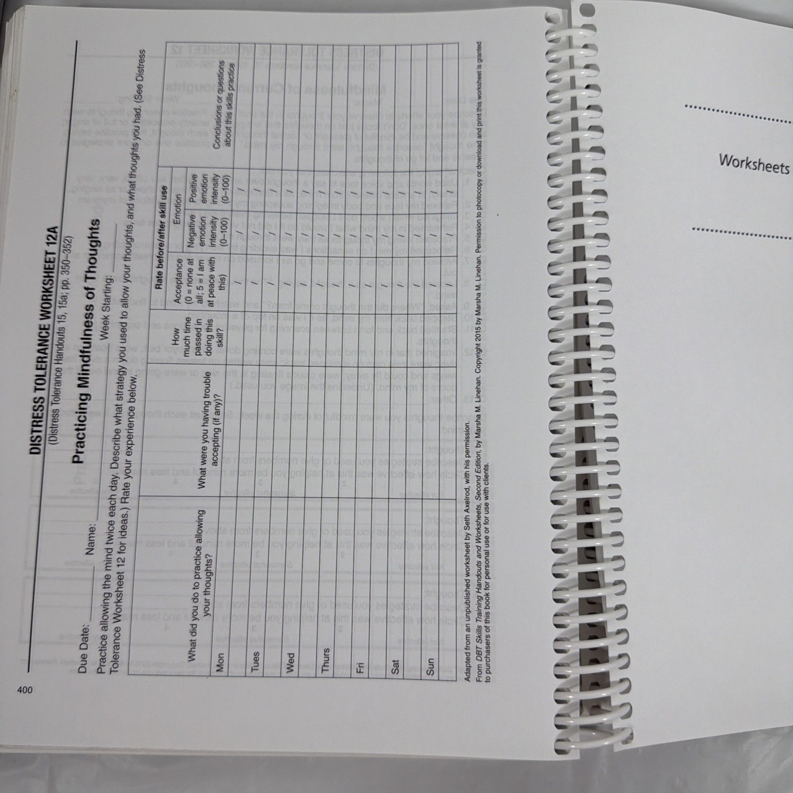 DBT Skills Training Handouts and – Paperback, by Linehan Marsha M – EXCELLENT