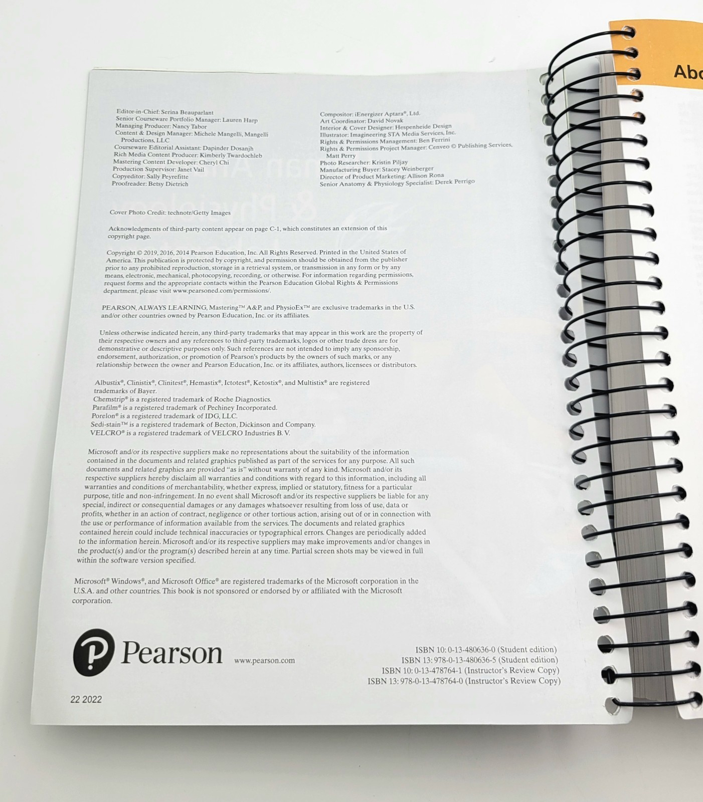 Pearson Human Anatomy & Physiology Lab Manual – Fetal Pig 13th Ed Spiral