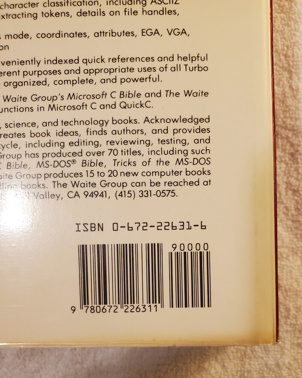 Waite Group’s Turbo C Bible Nabajyoti Barkakati 921pp SC [Free S/H]