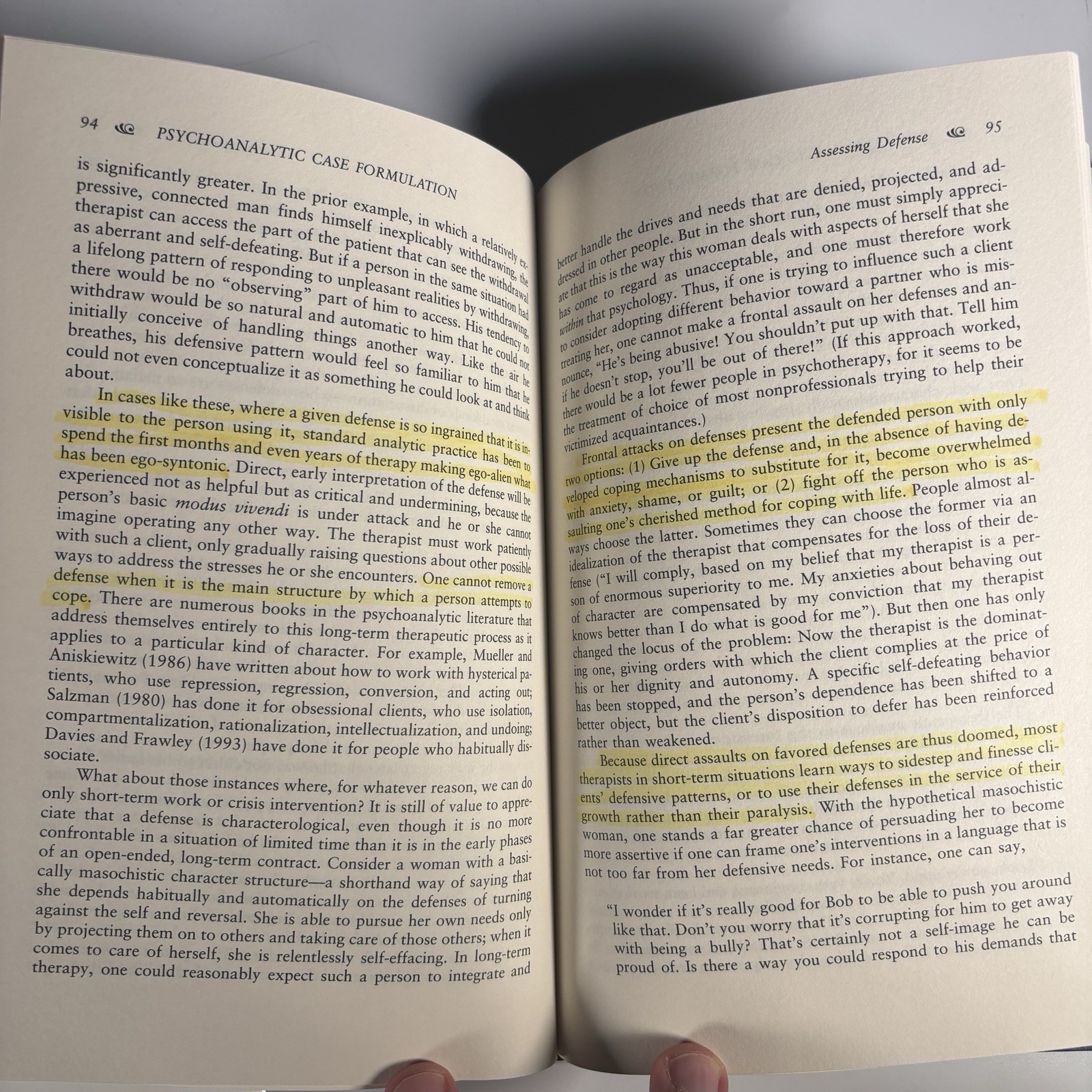 Psychoanalytic Case Formulation by McWilliams Nancy Book Psychology Highlighting