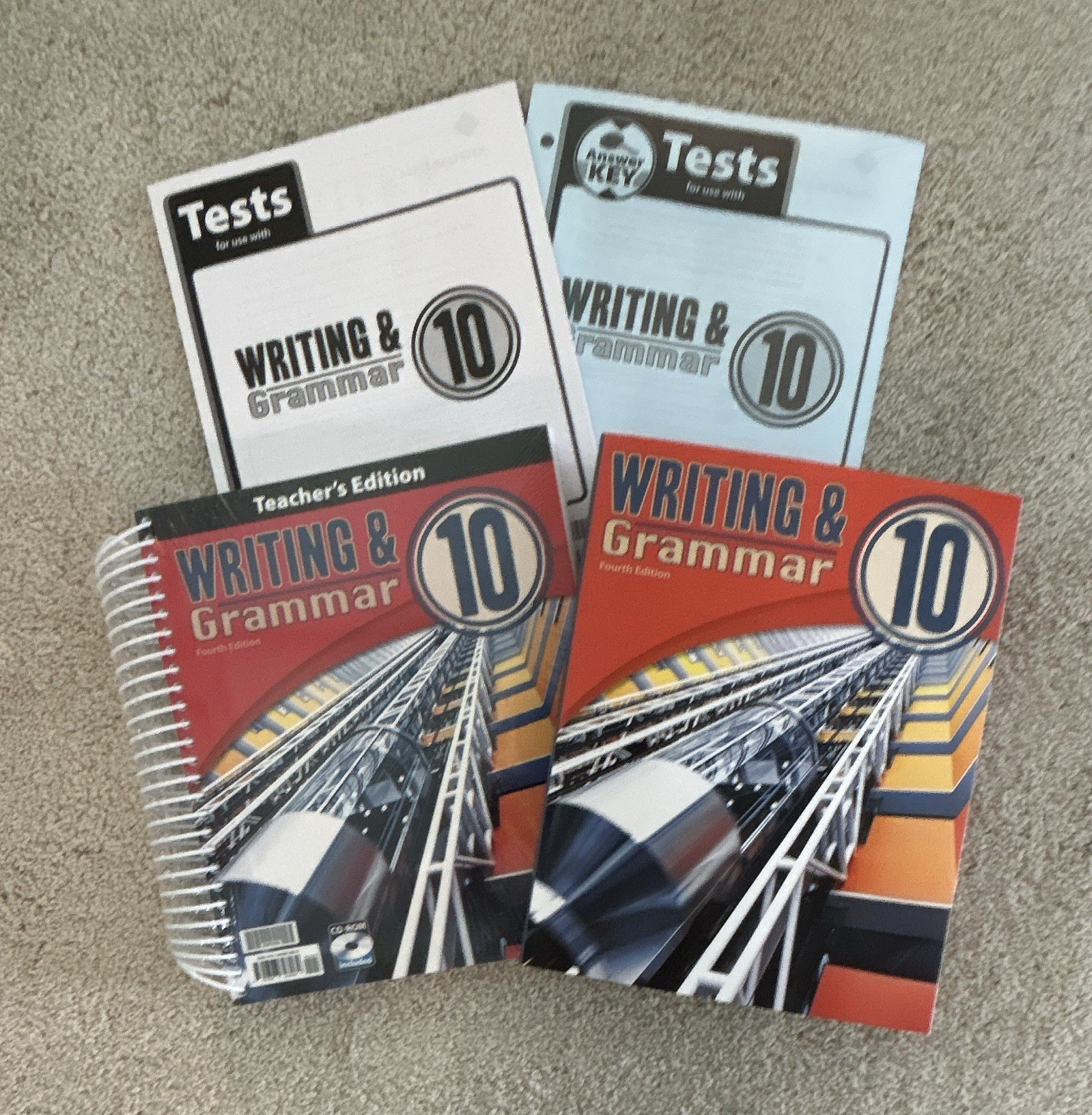 BJU Press Writing & Grammar 10 4th Ed Set Teacher/CD, Tests w/Key, Student Book