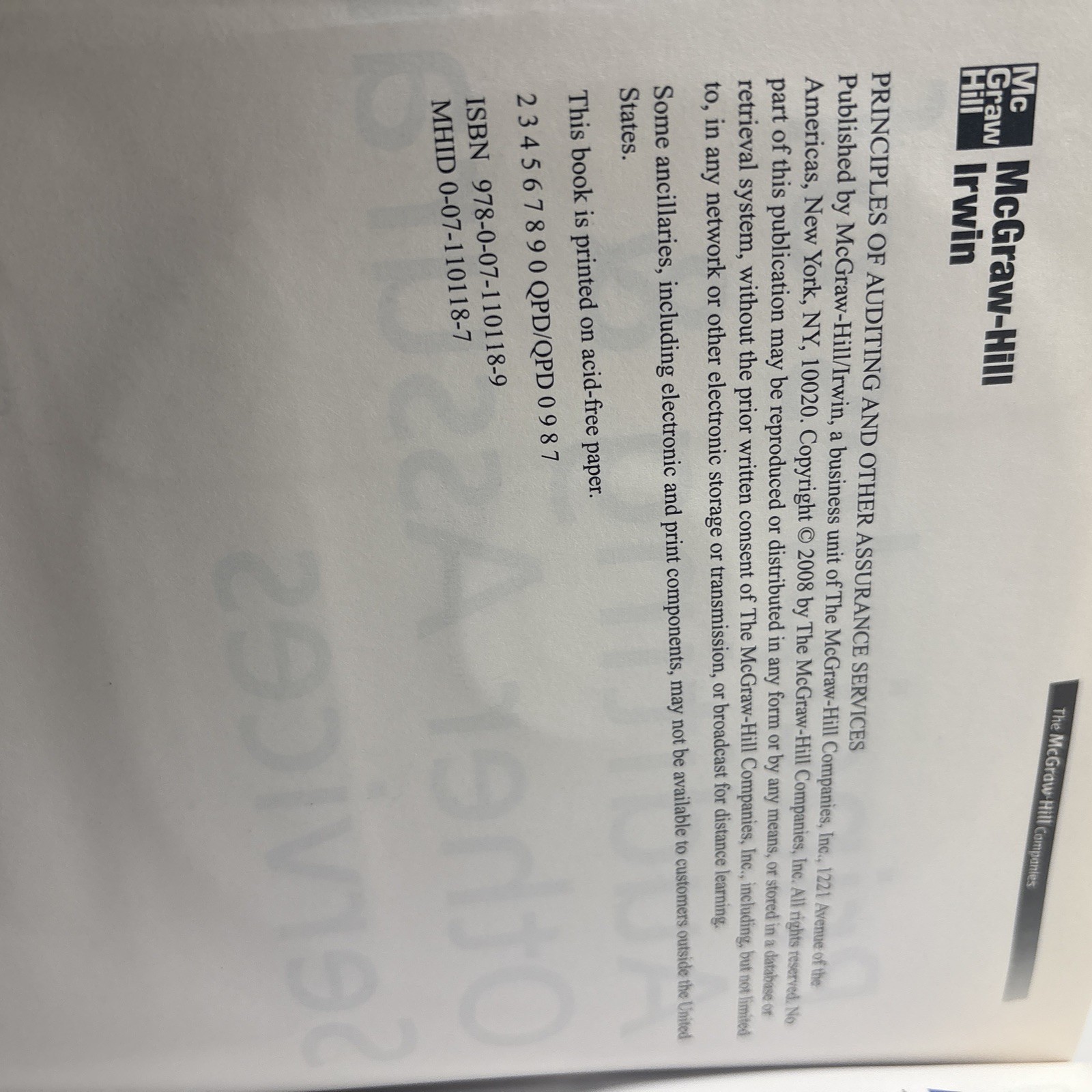 Principles of Auditing & Other Assurance Services by Pany and Whittington W/ CD
