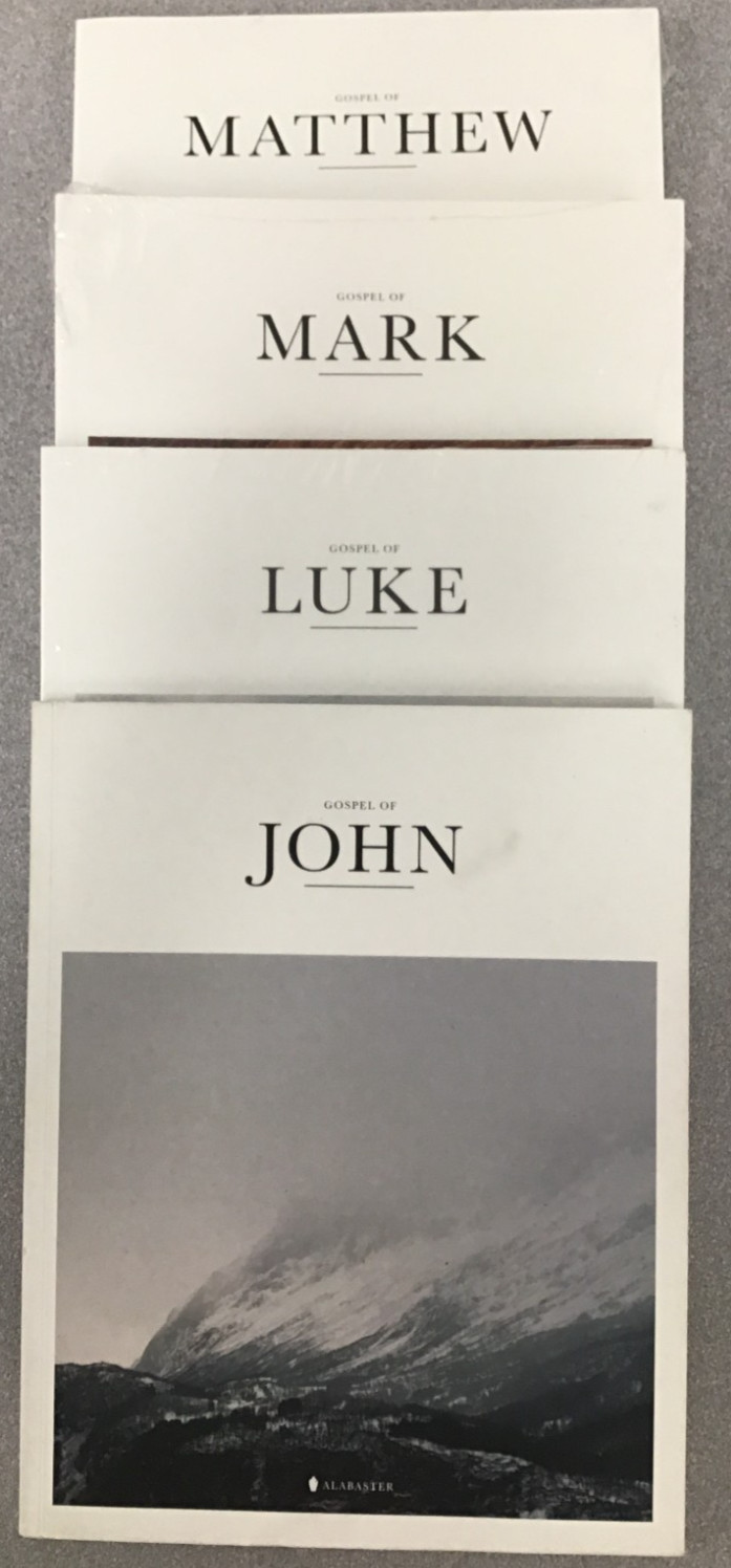 Gospel of John, Luke, Mark, Matthew – Alabaster Lot of 4 softcovers