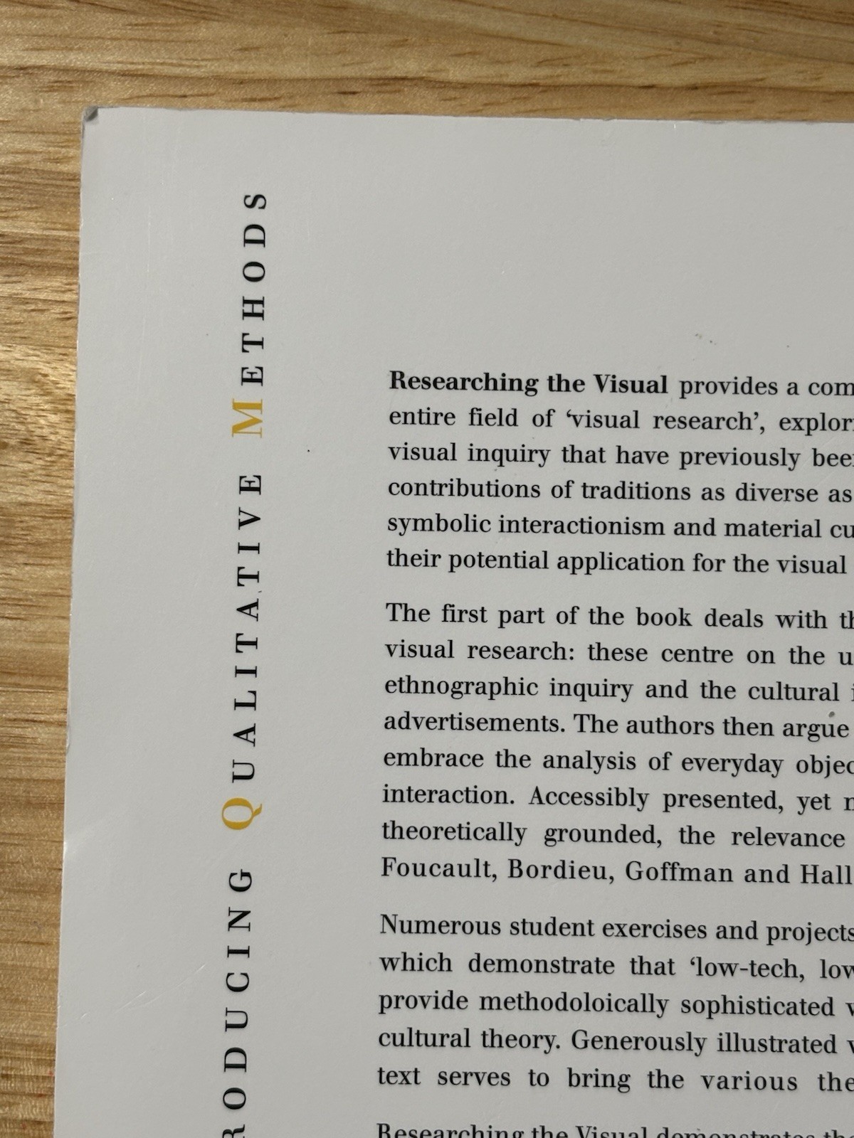 Researching the Visual: Introducing Qualitative Methods, 1st edition Paperback ￼