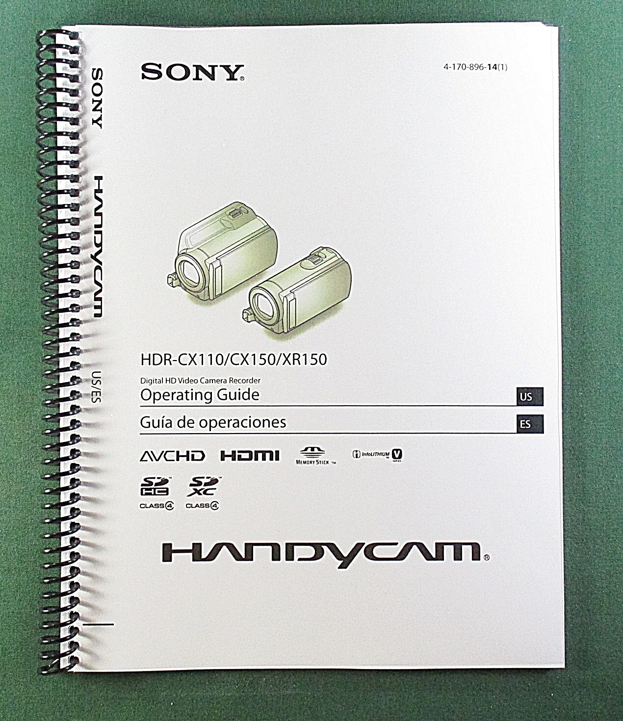 Sony HDR-CX110/CX150 Instruction Manual: 77 Pages & Protective Covers!