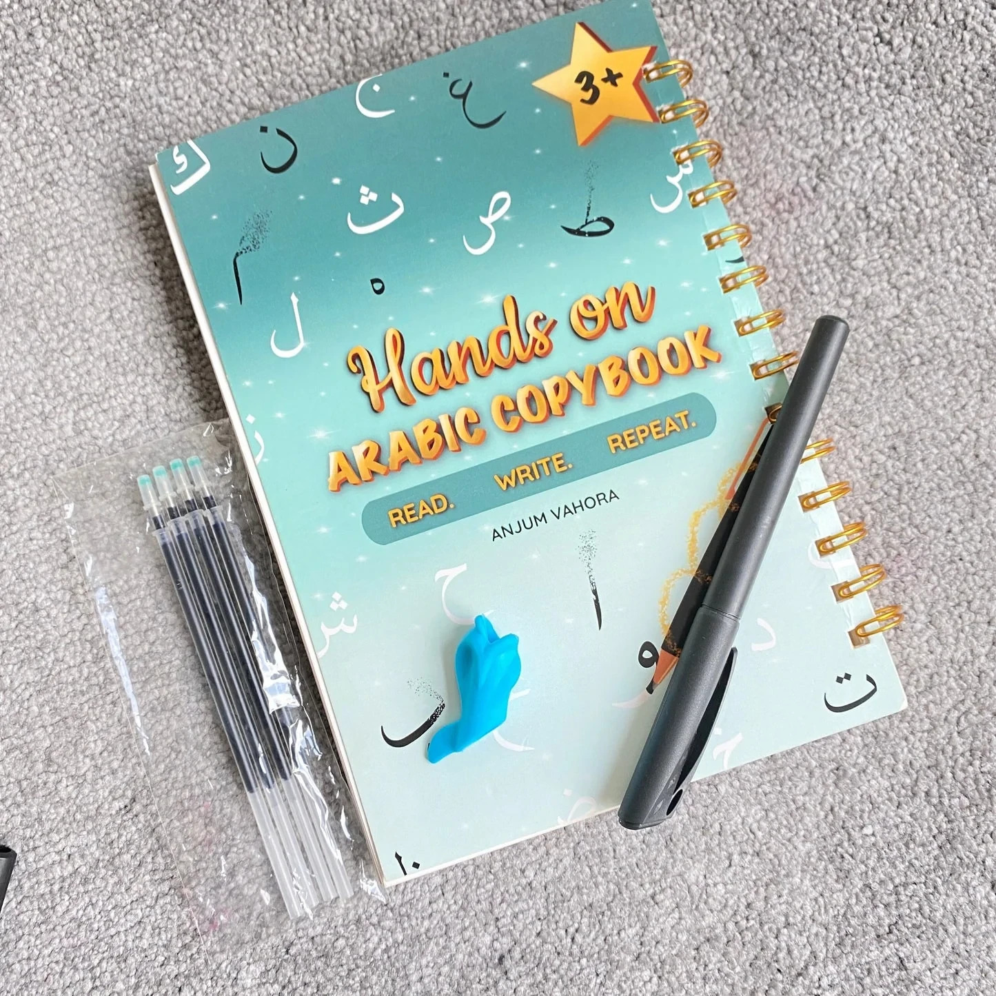 Hands On Arabic Alphabet CopyBook , Read, Write, Repeat by Anjum Vahora
