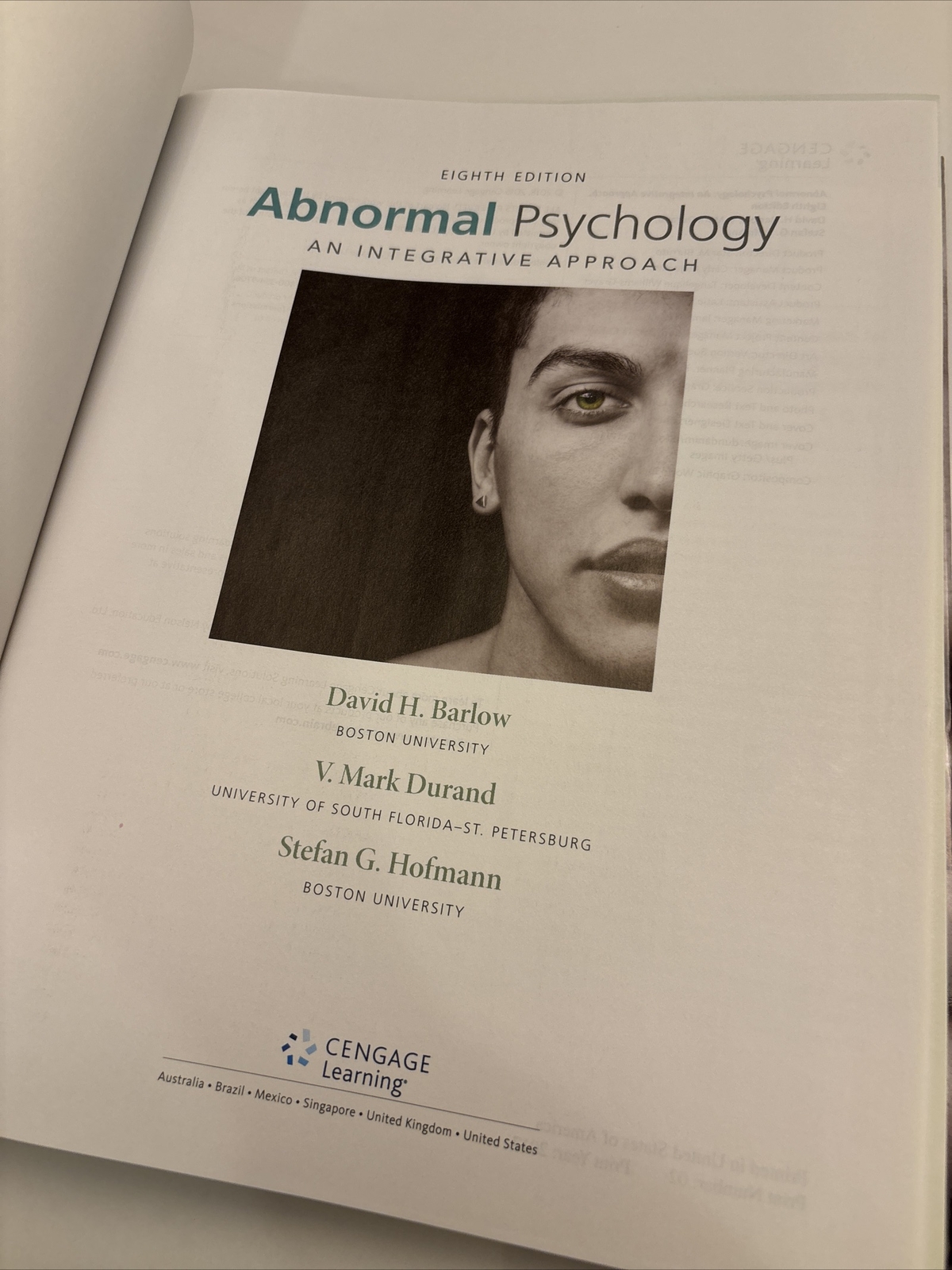 Abnormal Psychology: An Integrative – H/C by Barlow David H.; – VG+ 2018