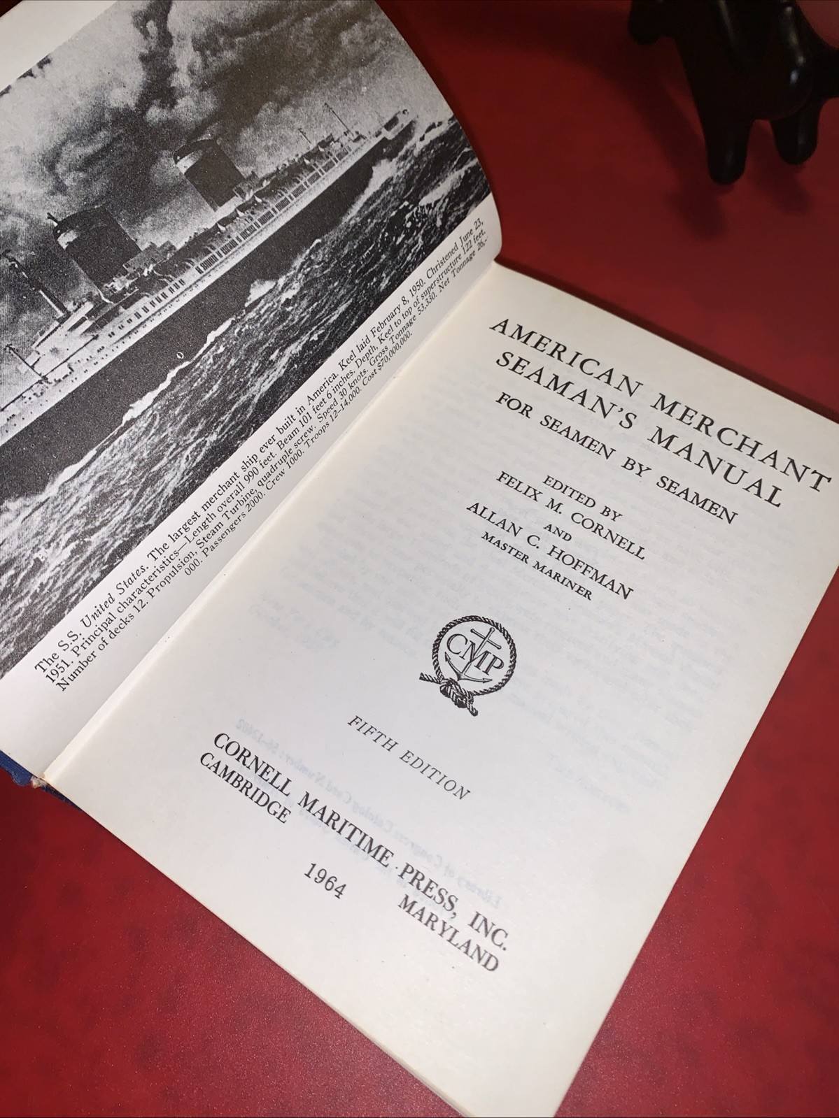 Vintage American Merchant Seamans Manual book 5th Edition Nautical Book 1964