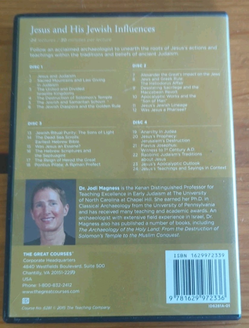 Great Courses: Jesus and His Jewish Influences by Jodi Magness (2015, 4-DVD Set)