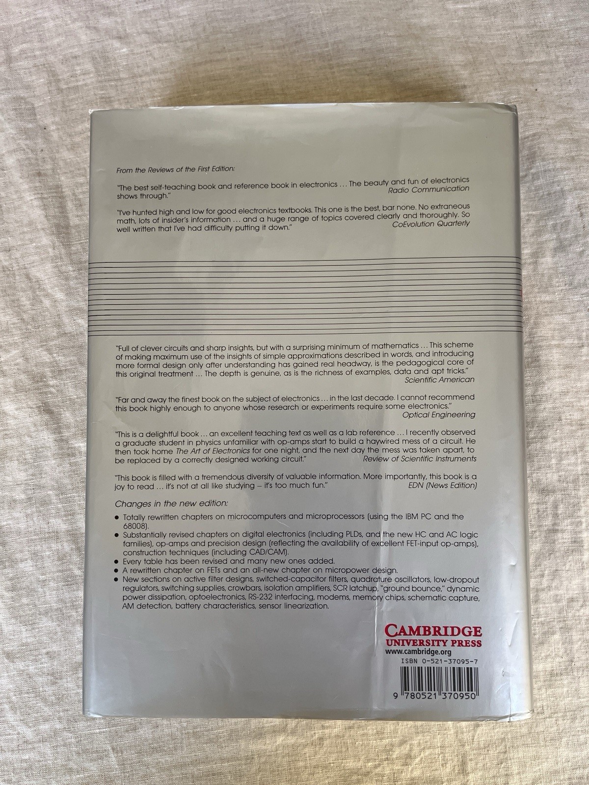 The Art of Electronics Horowitz Hill 2nd Edition Cambridge HC DJ