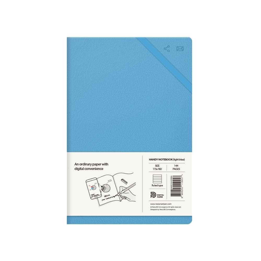 NeoLab N Handy Leather Notebook (Light Blue) – 150 Ruled Pages featuring Ncode